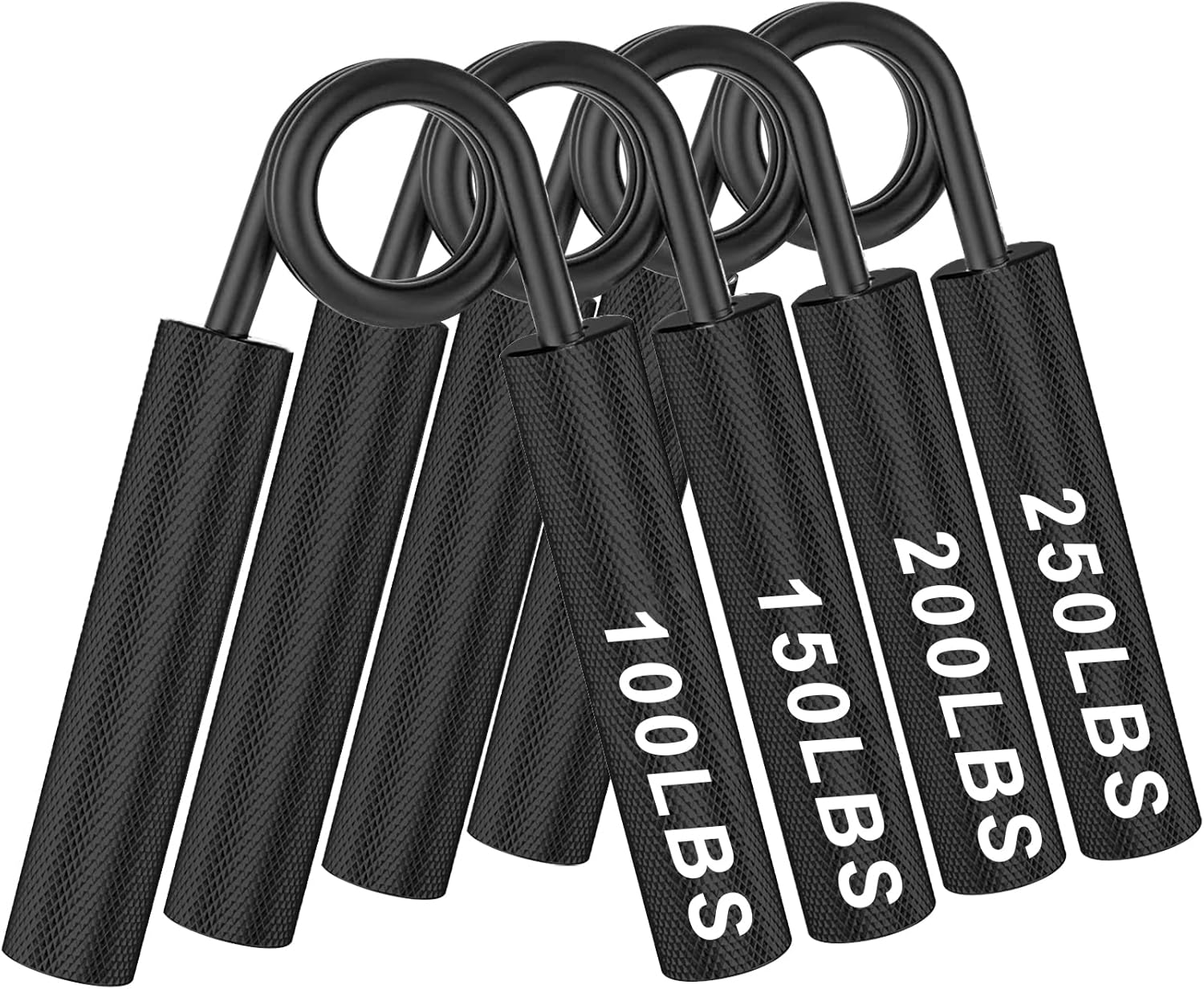 CRAZYROPE Metal Hand Grip Strengthener,4 Pack (100,150,200,250lbs) Grip