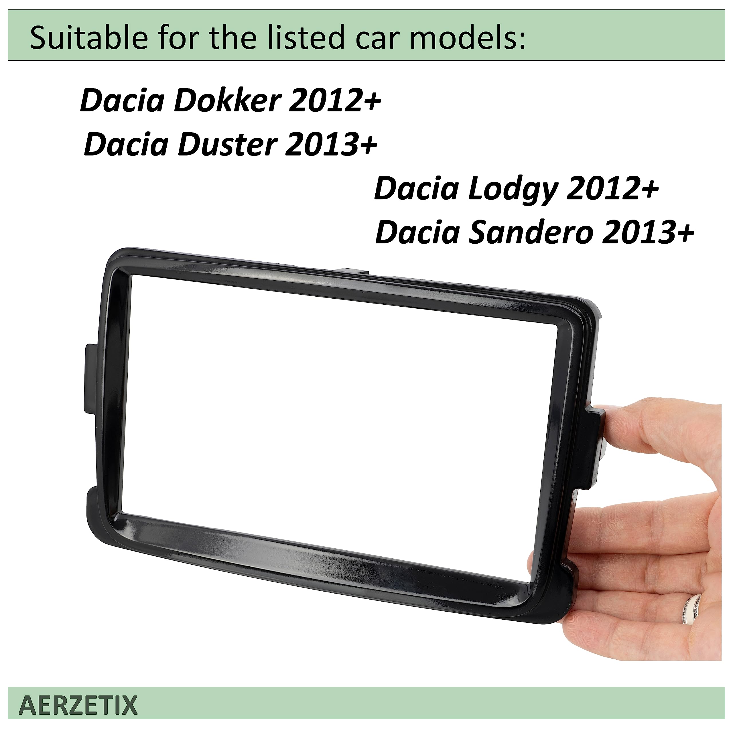 Kit Montaggio Adattatore Autoradio, Mascherina 2 DIN Compatibile con Dacia Duster, Logan, Sandero, Dokker, Lodgy/Renault Symbol, Captur, Trafic Grigio Scuro