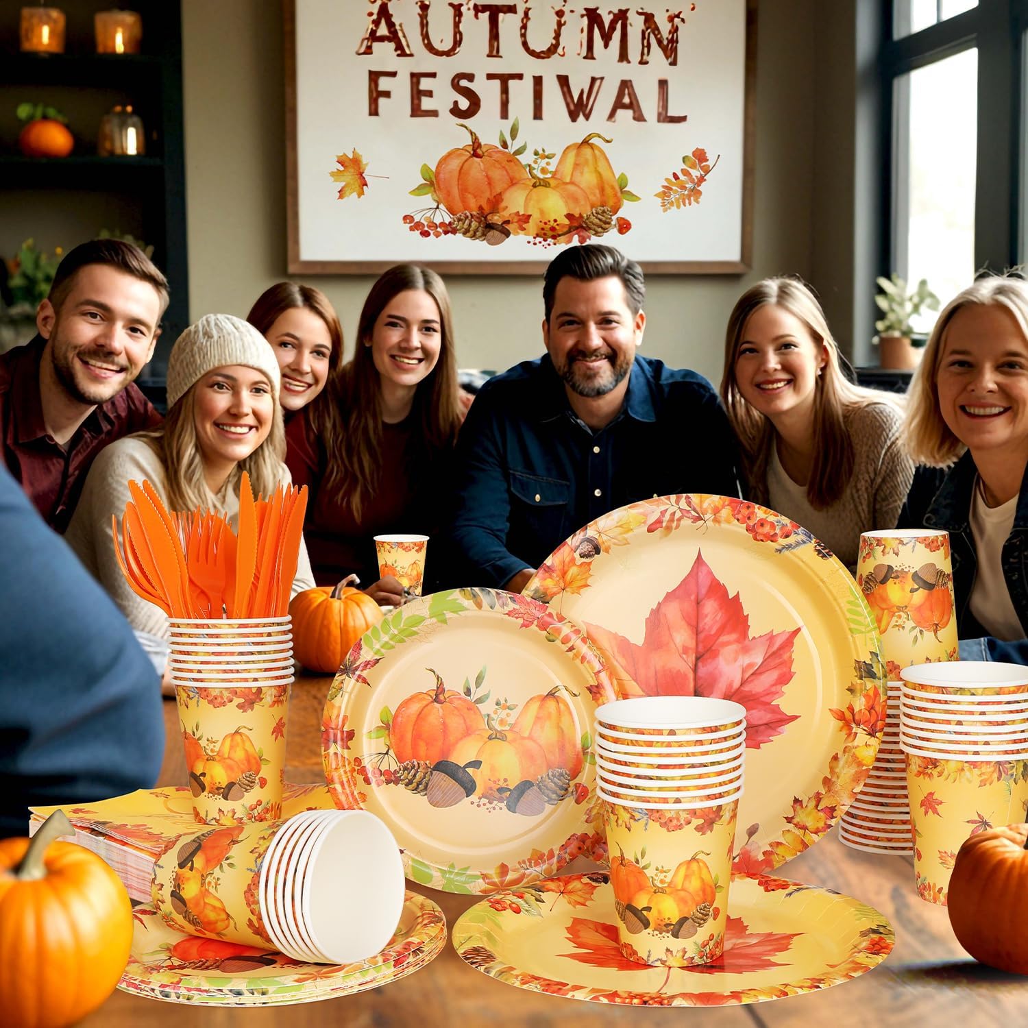 Fall Maple Leaves Dinnerware Set - 25 Piece -4 Fall Maple Leaves Dinnerware Set - 25 Piece -4