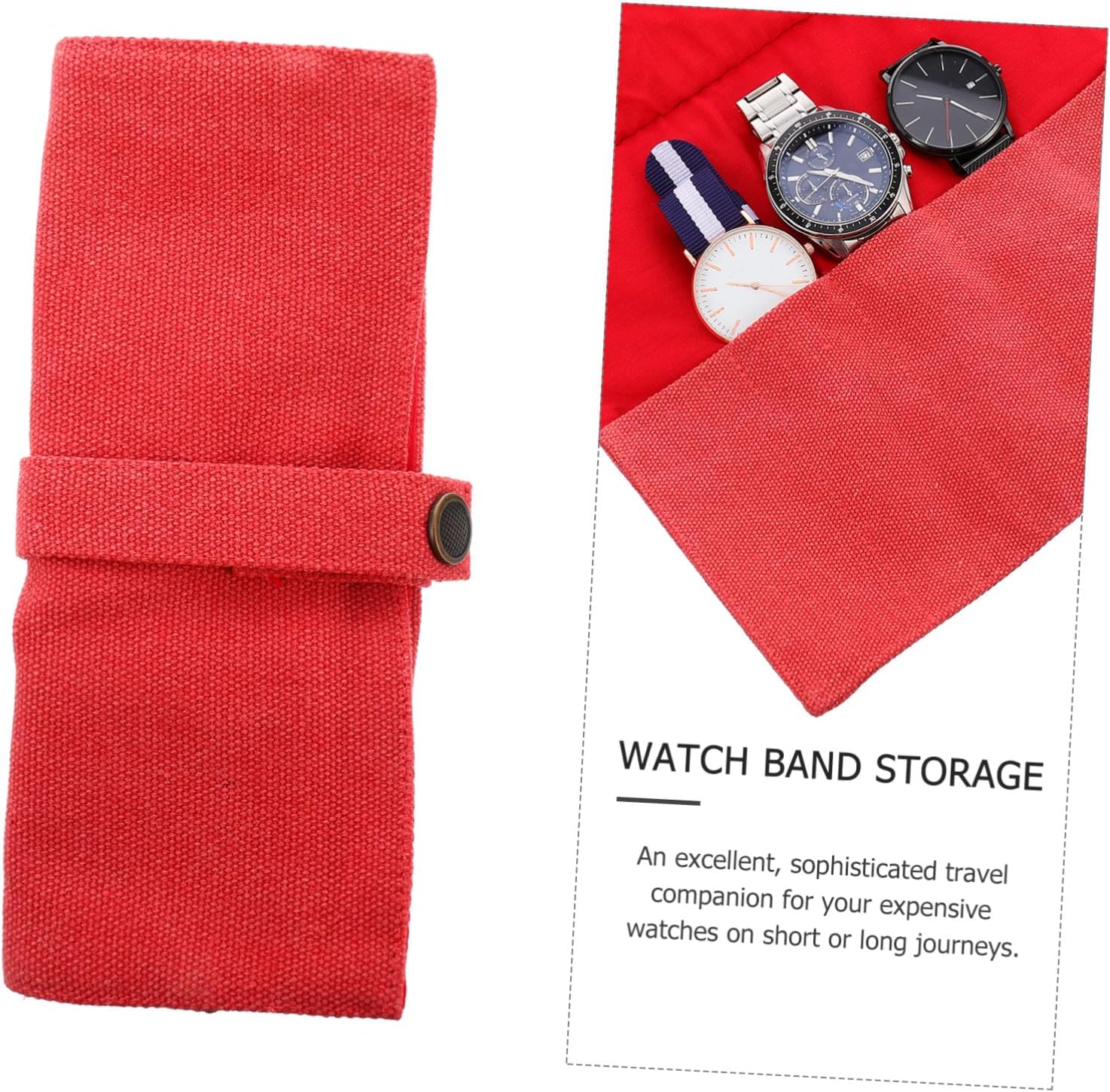 Portable Watch Bands Storage Roll Organizer Case for Travel Holds up to Watches Sleek Design and Travelers Durable Nylon Material Space-saving image 5