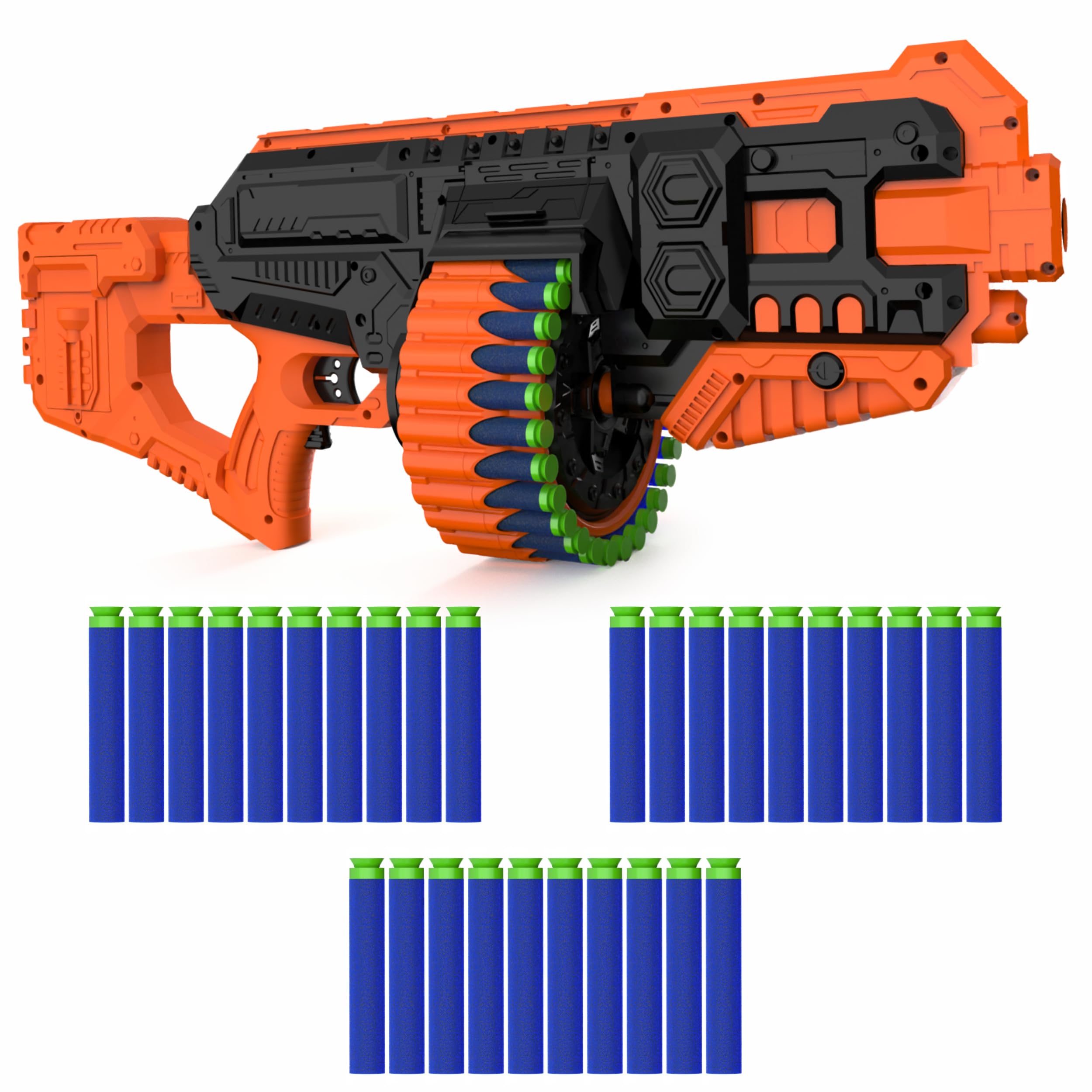 Chanak Street Viper Big Blaster Motorized Dart Gun Toy Includes 30