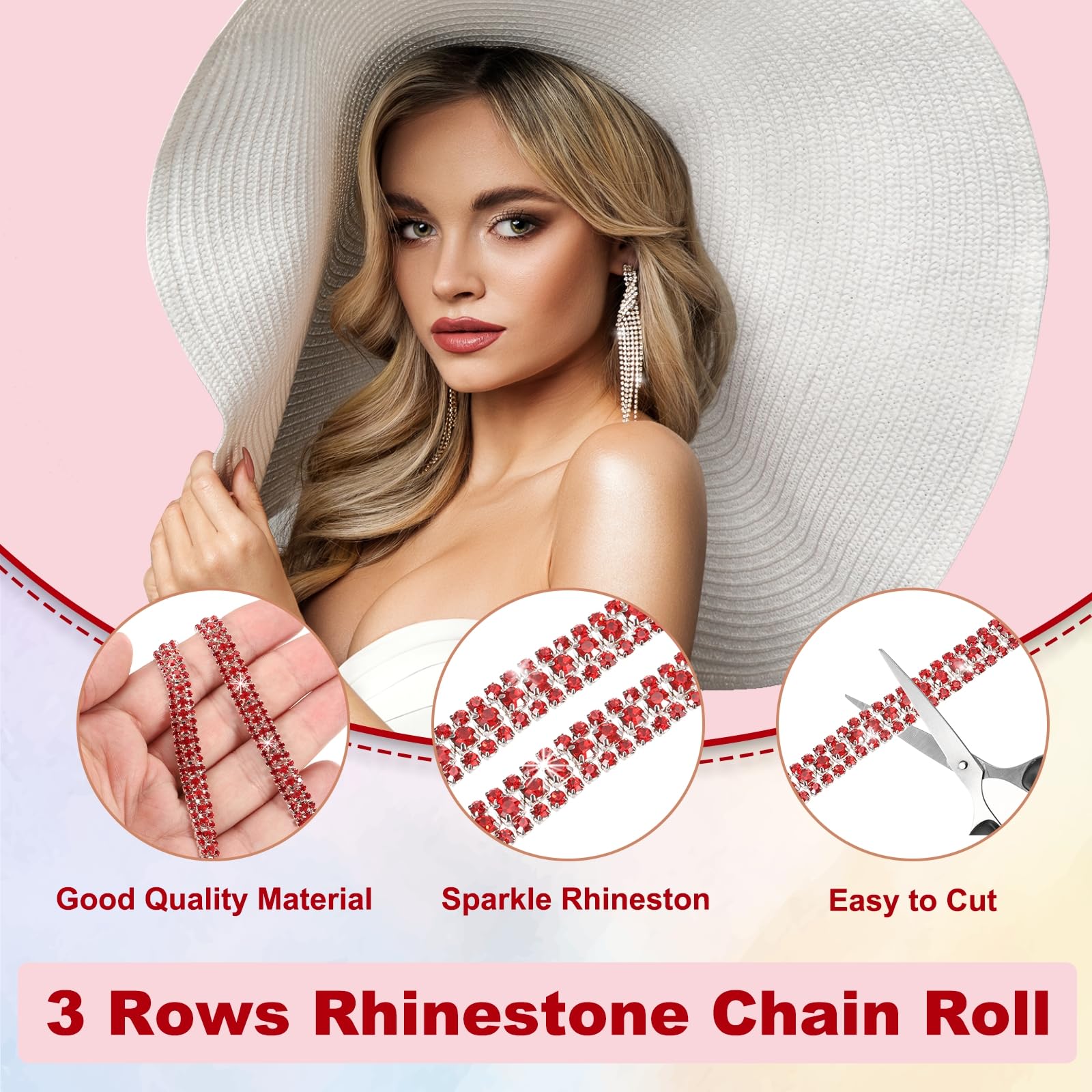 PATIKIL 3 Yards Rhinestone Chain Roll - Image 3