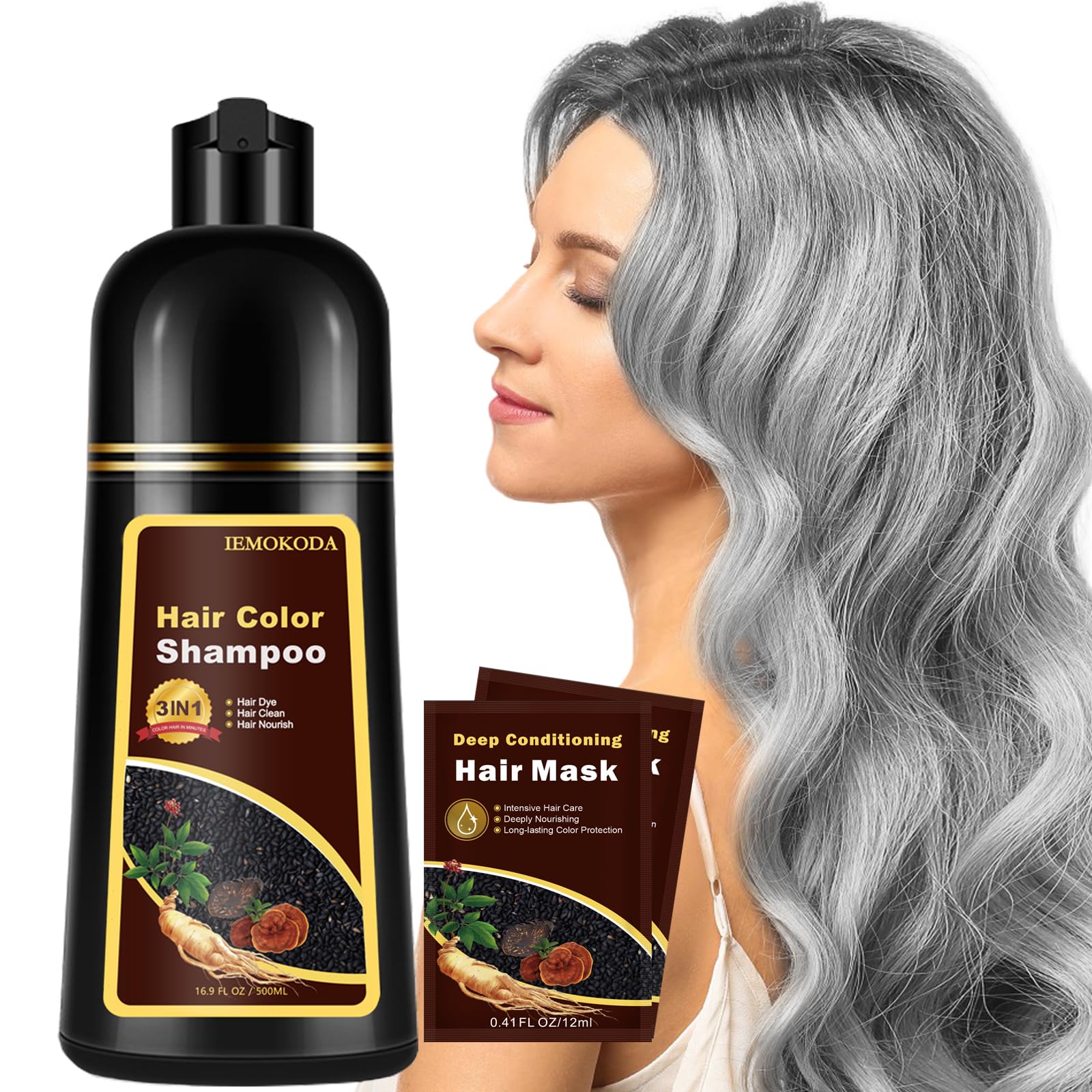 Silver Hair Dye Shampoo 3-in-1
