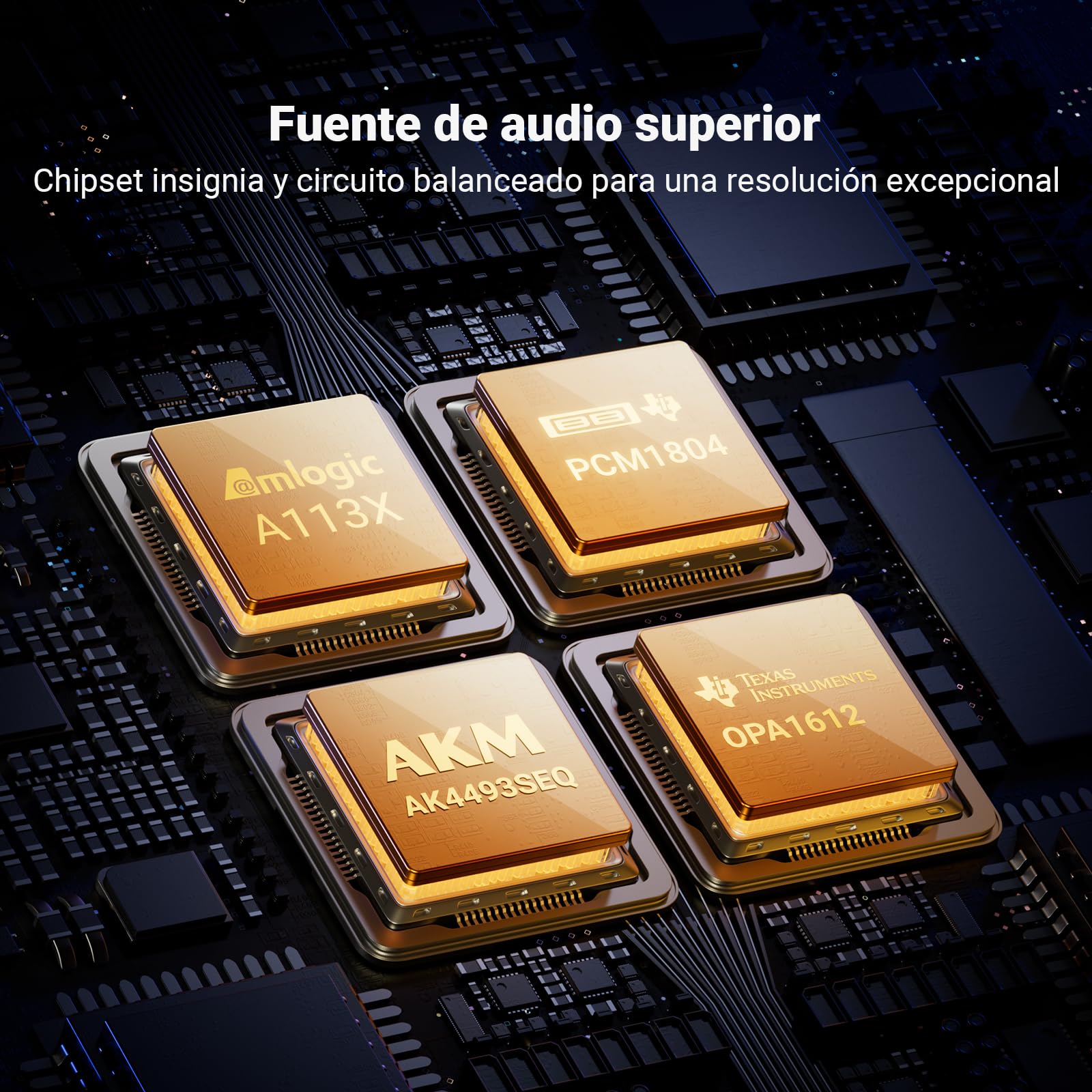 Fosi Audio S3 HiFi Music Streamer DAC Preamplificador, DAC Wi-Fi 6 Bluetooth 5.3,Transporte Digital Con Salida XLR Balanceada/Óptica/Sub/HDMI eARC,AirPlay 2 Spotify Connect Tidal, Ecualizador 5 Bandas