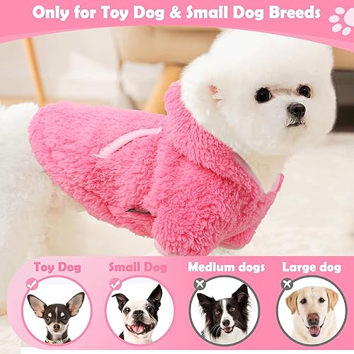 Miniatura 4 de XXS - Suéter de invierno para perros pequeños y niñas, sudadera con capucha de forro polar para perros pequeños, suéteres cálidos para cachorros