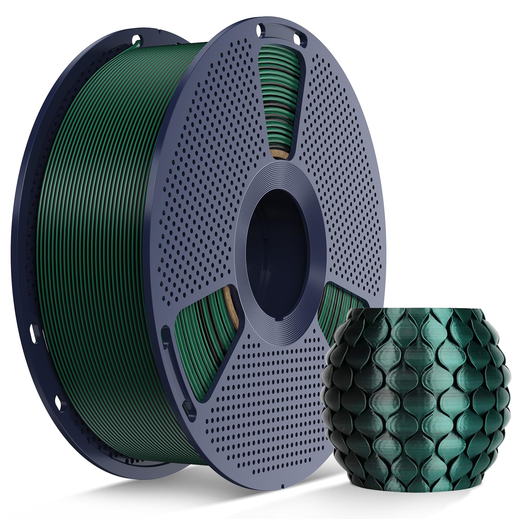 SUNLU Silk Dual Color PLA Filament, 1KG, Silk Dual Color (Black Green)