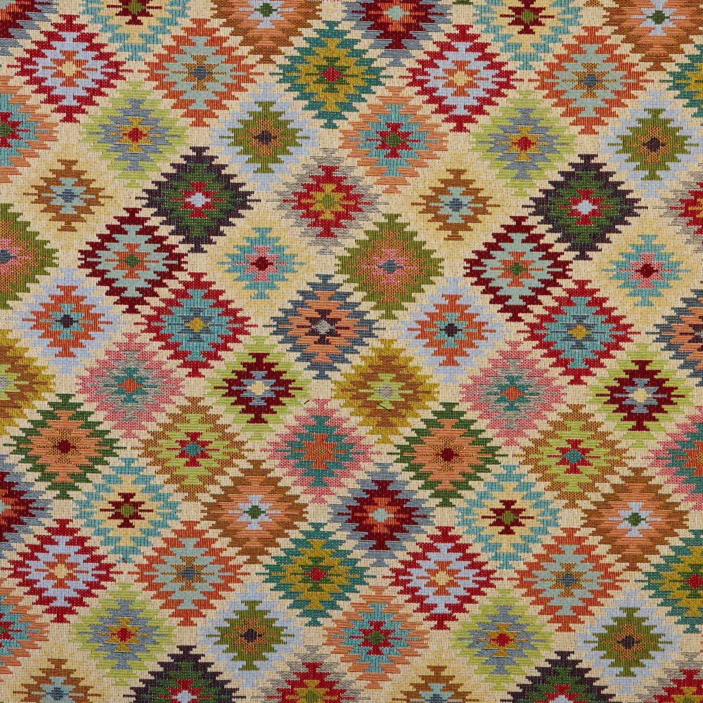 Kt KILOtela - Tela Tapicería, Jacquard Gobelino, Tapizar Sillas, Cojines, Cabecero, Sofá, Bolsos, Resistente al Desgaste, Costura, 100 cm Largo x 280 cm Ancho, Geométrico, Multicolor, 1 metro — view 10