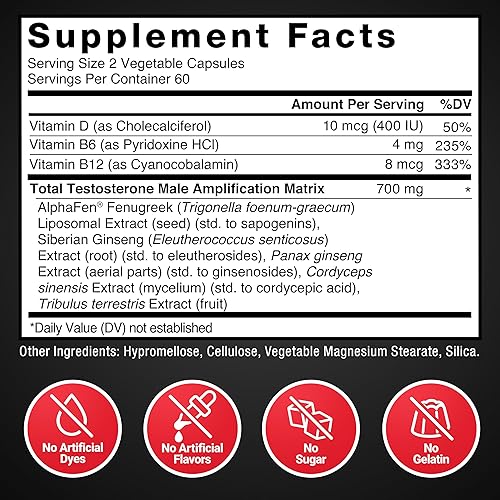 Miniatura 6 de FORCE FACTOR Test X180 Legend Potenciador de testosterona para hombres para desarrollar músculo y fuerza, rendimiento, suplemento de testosterona