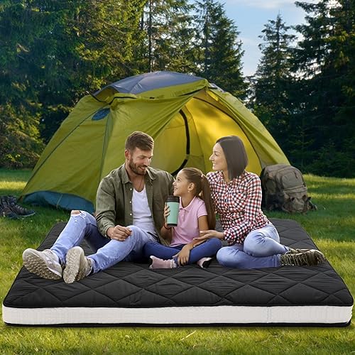 Miniatura 7 de DoCred Japanese Floor Mattress, Japanese Futon Mattress Foldable Mattress, Roll Up Mattress Tatami Mat, Thick Folding Sleeping Pad Breathable Floor