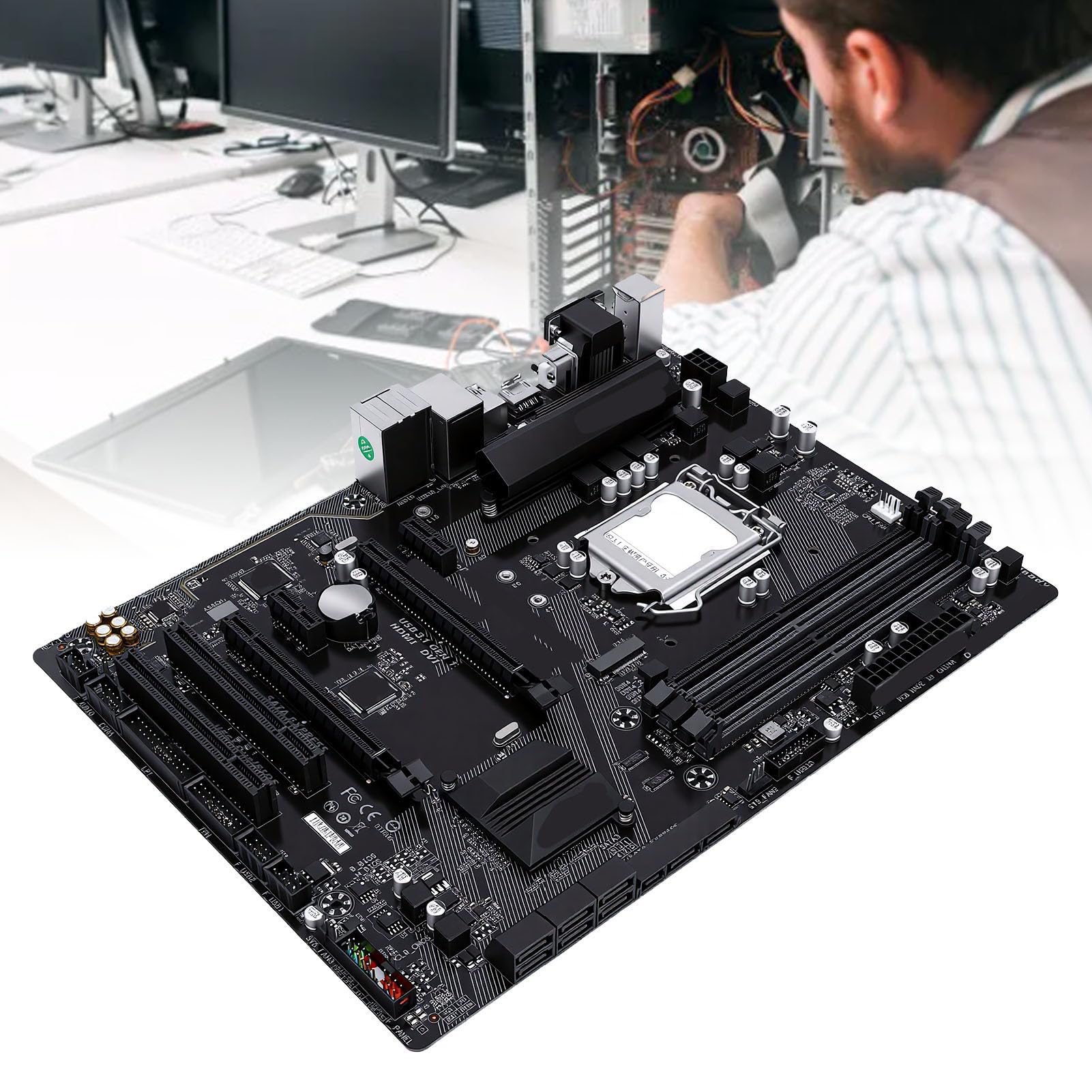 GOWENIC Scheda Madre B250 per Desktop LGA1151, DDR4 64 GB, M.2 NVMe, ATX
