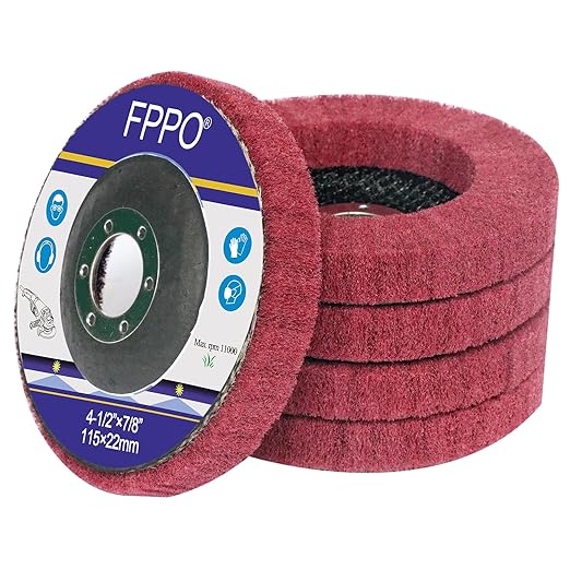 5Pcs 4.5" x 7/8" Nylon Fiber Flap Disc Polishing Grinding Wheel,Scouring pad Buffing Wheel for Angle Grinder, Polishing Tools (Grit 320)