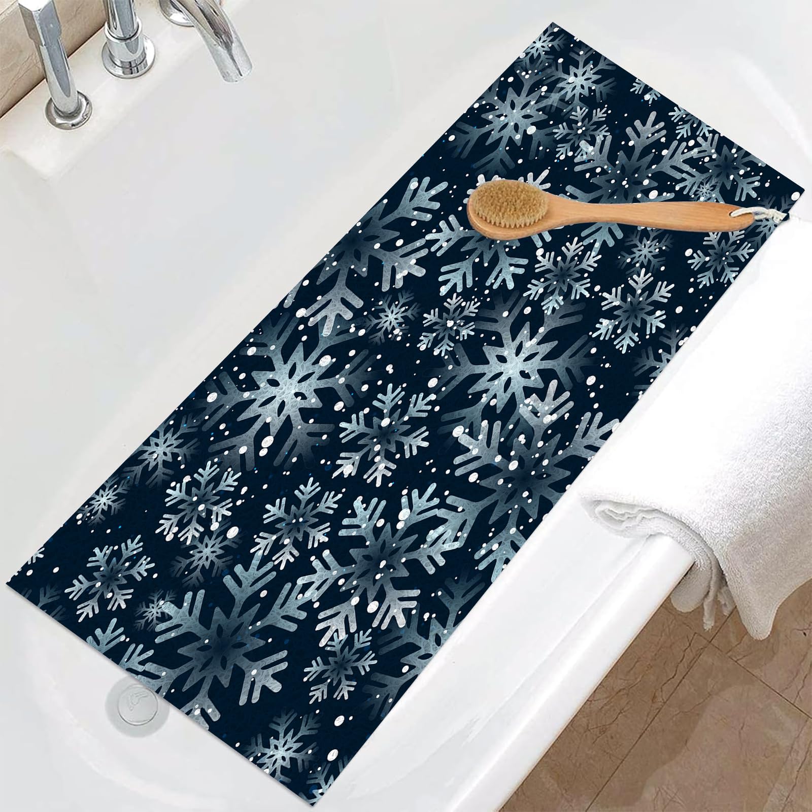 OWUFFY Bathroom Shower Mat Non-Slip Soft PVC Supportive Textured Quick Drain Loofah Foot Massage Multifunctional Floor Mat for Home & Hotel (47x47in/4x4ft)