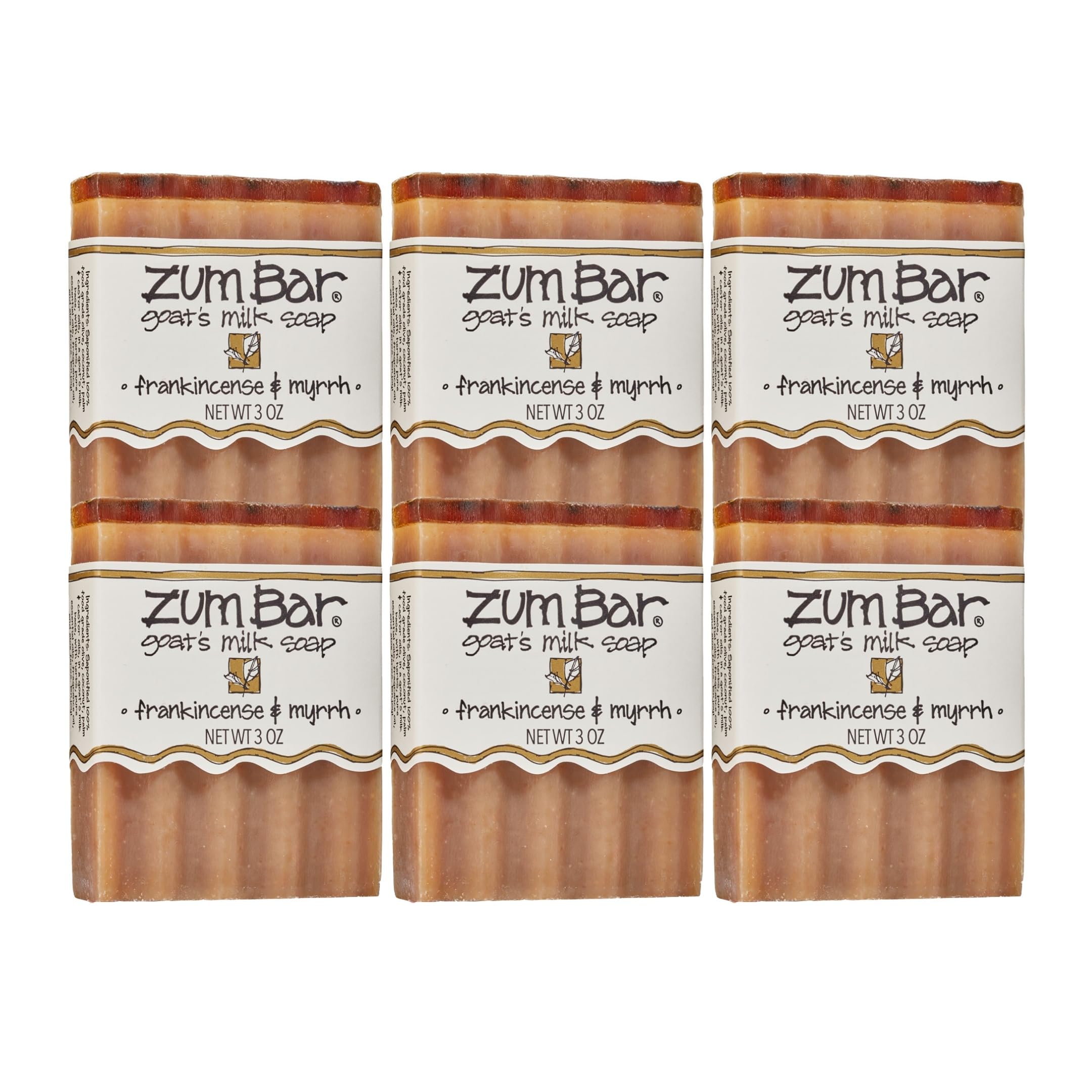 Indigo Wild Zum Bar Goat's Milk Soap - Frankincense and Myrrh - 3 oz (6 Pack)