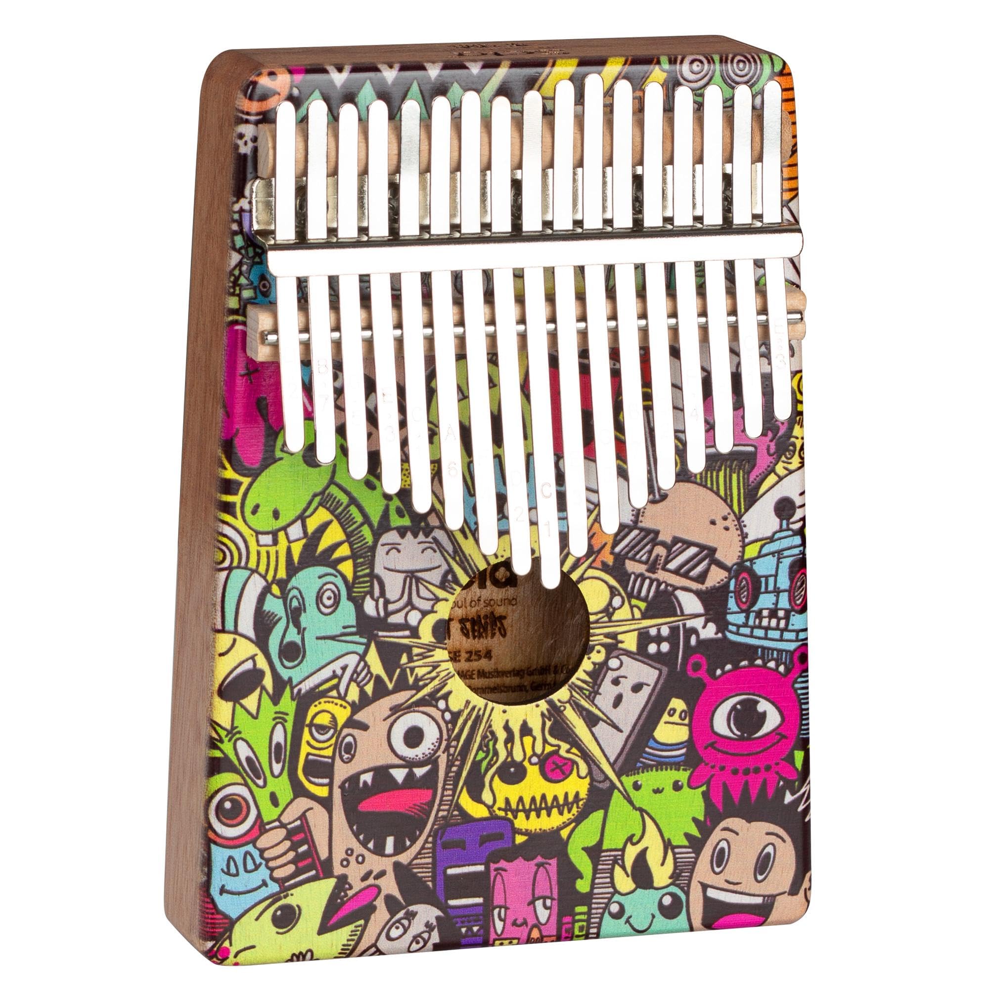Sela Art Series Kalimba 17 Little Monster - Klavier-Instrument mit 17 Metallzungen - hochwertiges Mahagoni-Instrument für Anfänger & Fortgeschrittene - exotische Klänge in C-Dur