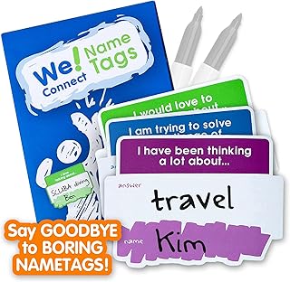 We! Connect Name Tag Stickers (150 PCS) - Easy-to-Write Name Stickers wi...