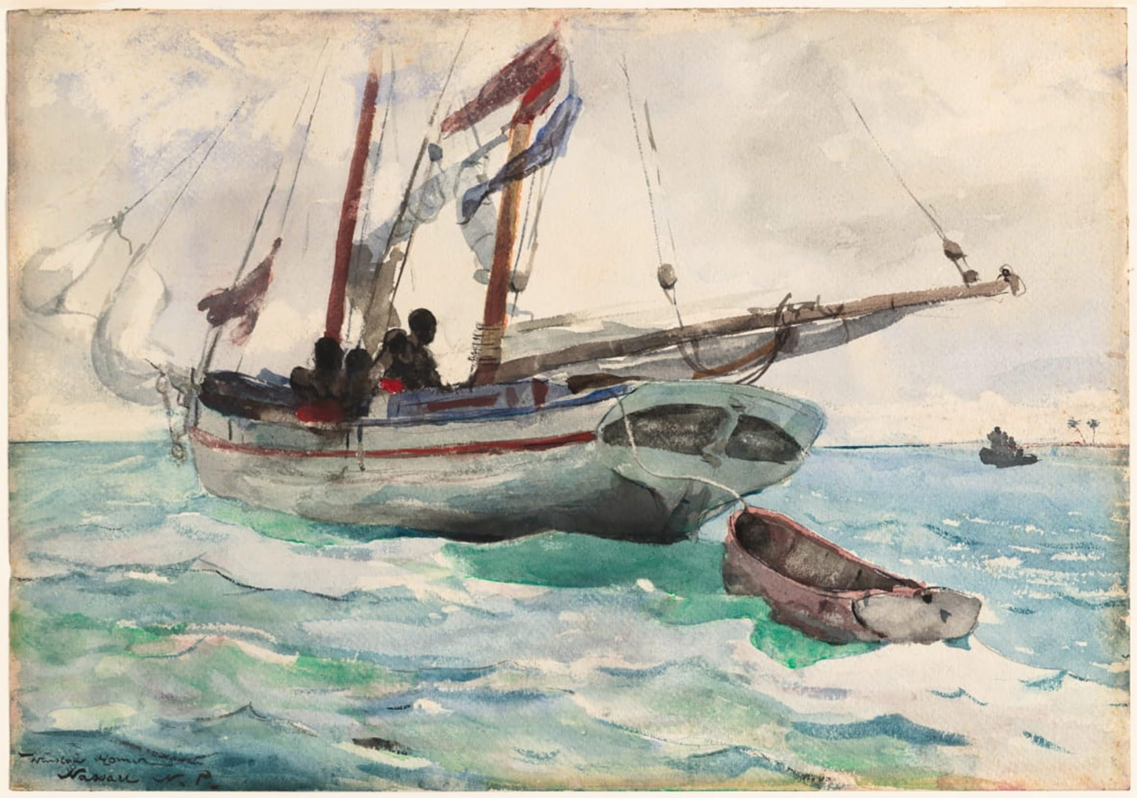 POSTERIIk Famous Print Pop Art Wall Art Graffiti Schooner Nassau by Winslow Homer Art Prints for Home Decor 60x90cm