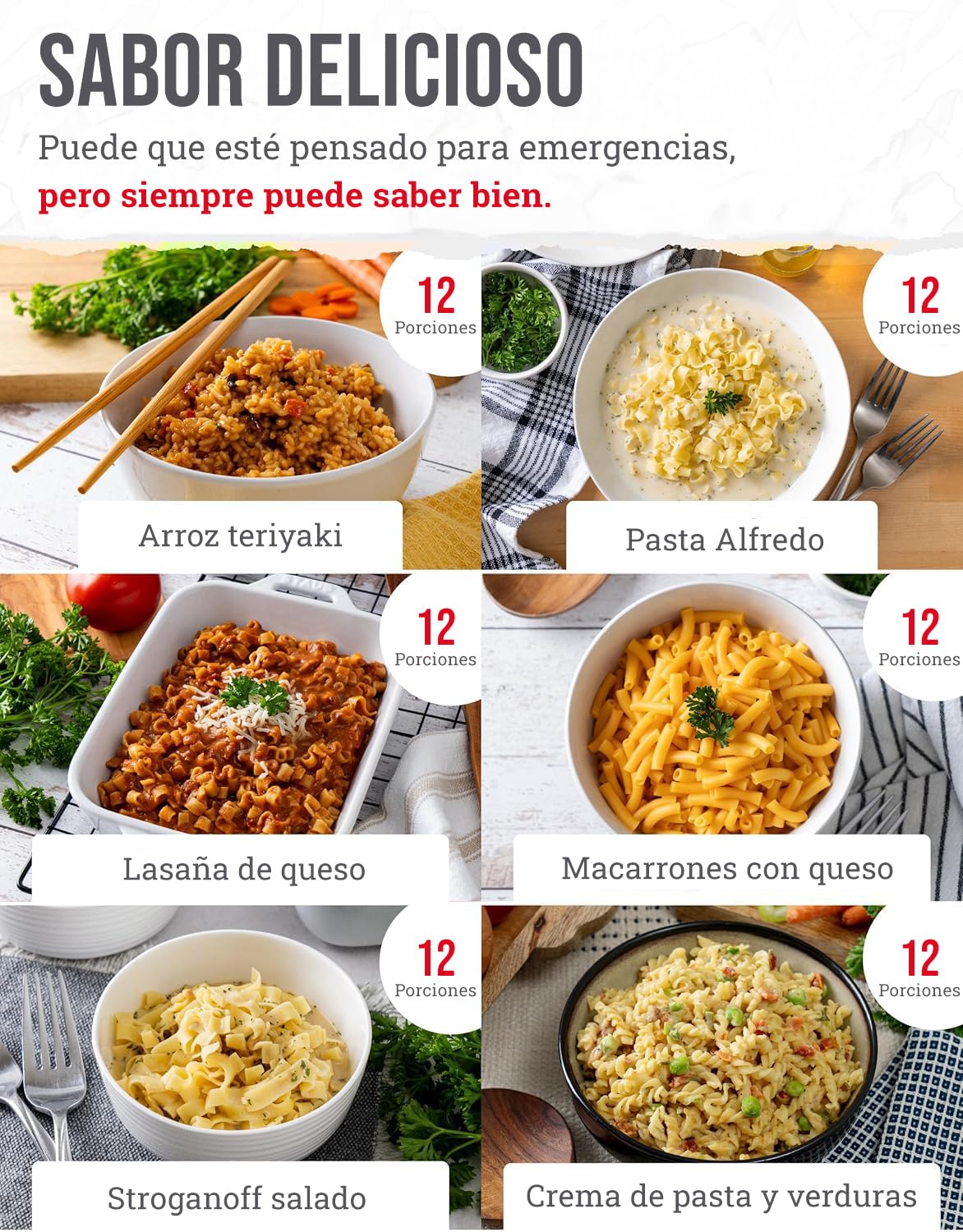 ReadyWise, 120 raciones, sólo almuerzo y cena, 13 recetas diferentes, cubo para llevar, liofilizado, Hasta 25 Años de Vida Útil, 7 días para 2 personas