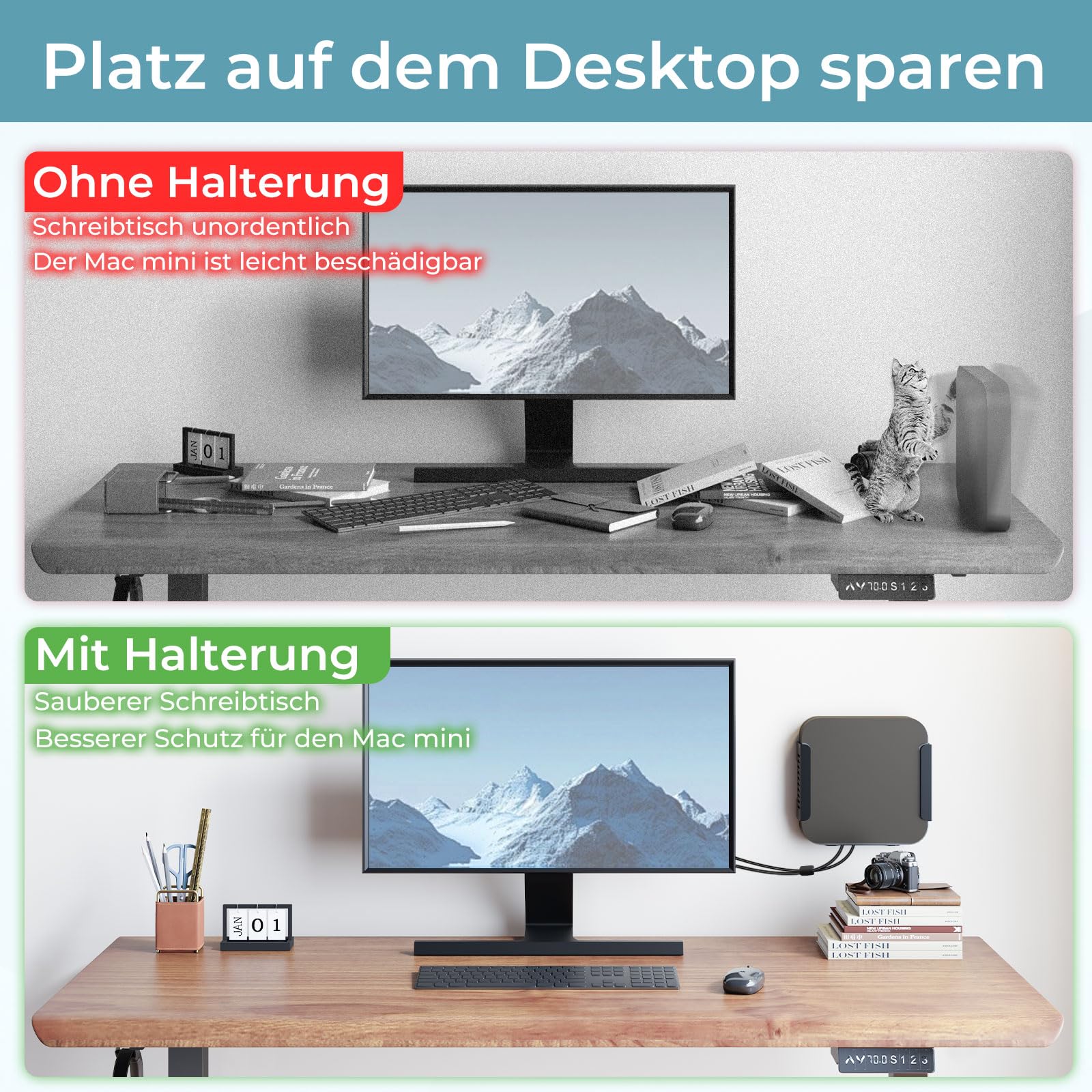 Support en métal compatible Mac Mini M1 M2 M2 Pro VESA mur sous table Dock résistant aux rayures