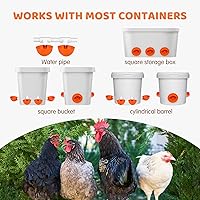 Vista 7 de Alimentador automático de pollos sin desperdicios, alimentador automático de aves de corral, juego de comedero y bebedero de pollos para bricolaje