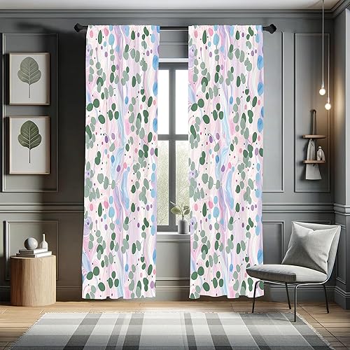 Miniatura 15 de Ambesonne Cortinas retro para ventana, diseño hipster alegre, cámaras de fotos analógicas antiguas, equipo de película estilo garabato, decoración