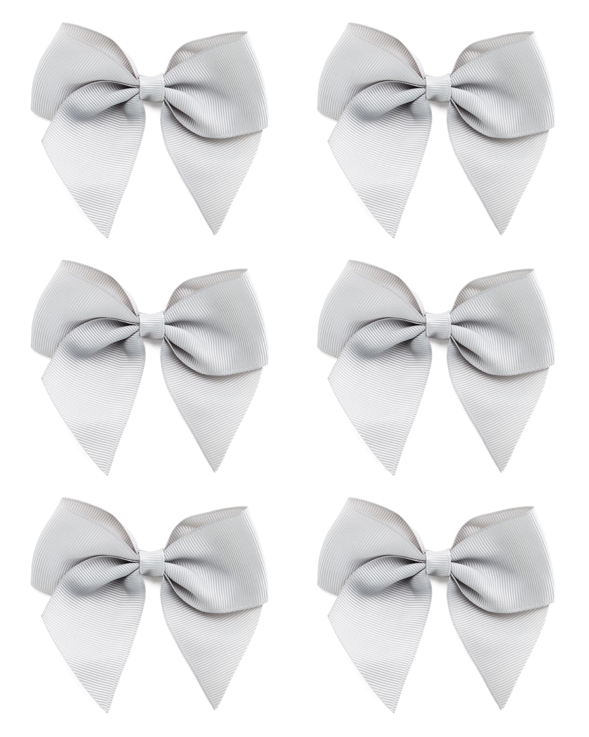 Italian Options Large Grosgrain Ribbon Bows Self-Adhesive Fabric Bow Decorations for Gift Wrapping Hampers Christmas Hair Bows Crafts Cakes Crafting Accessories Silver 12 Pack 10 cm