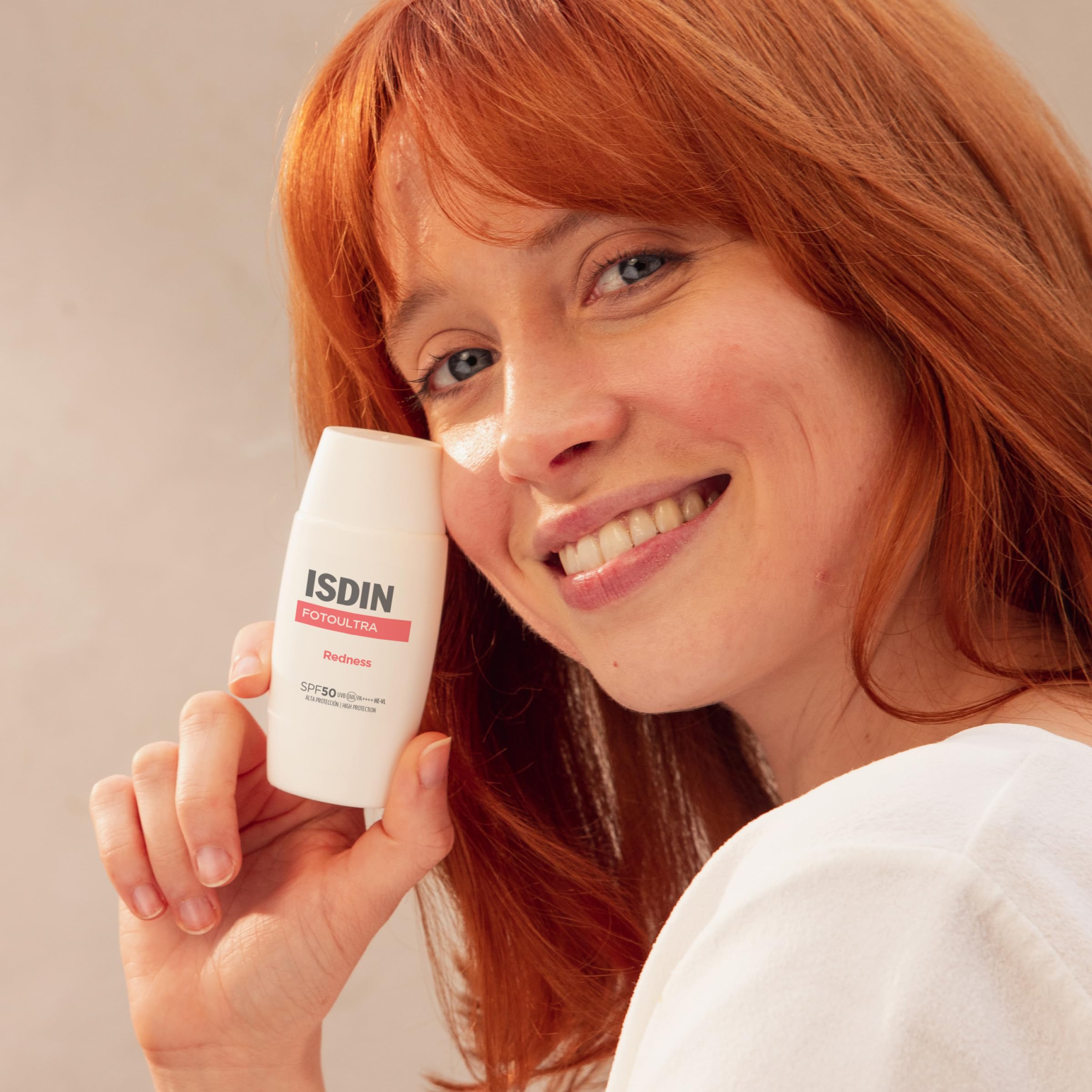 ISDIN Foto Ultra Redness LSF 50 - Sonnenschutz bei Rosazea & Couperose - Korrigiert & Verhindert Rötungen - Beruhigt empfindliche Haut, Leichte Textur, 50ml
