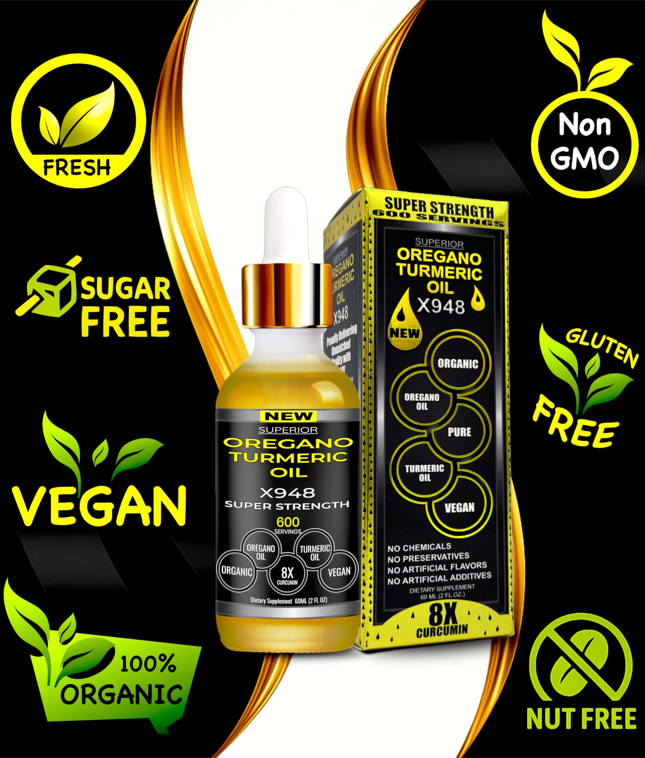 Amazon.com: Oil of Oregano with Turmeric Oil - 600 Servings, 2 in