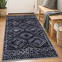 Vista 75 de KILOCOCO Tapete de entrada lavable a máquina, pequeño, para interior, súper suave, antideslizante, diseño geométrico, para cocina, dormitorio, Gris