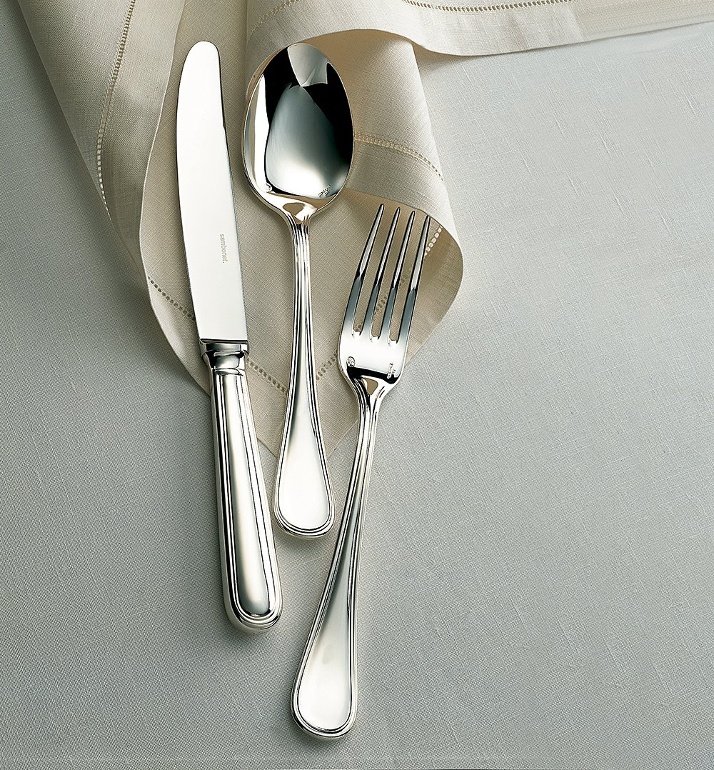 『 Sambonet bamboo 』 ナイフ＆フォーク 2セット Sambonet Bamboo cutlery in stainless at Besteckliste