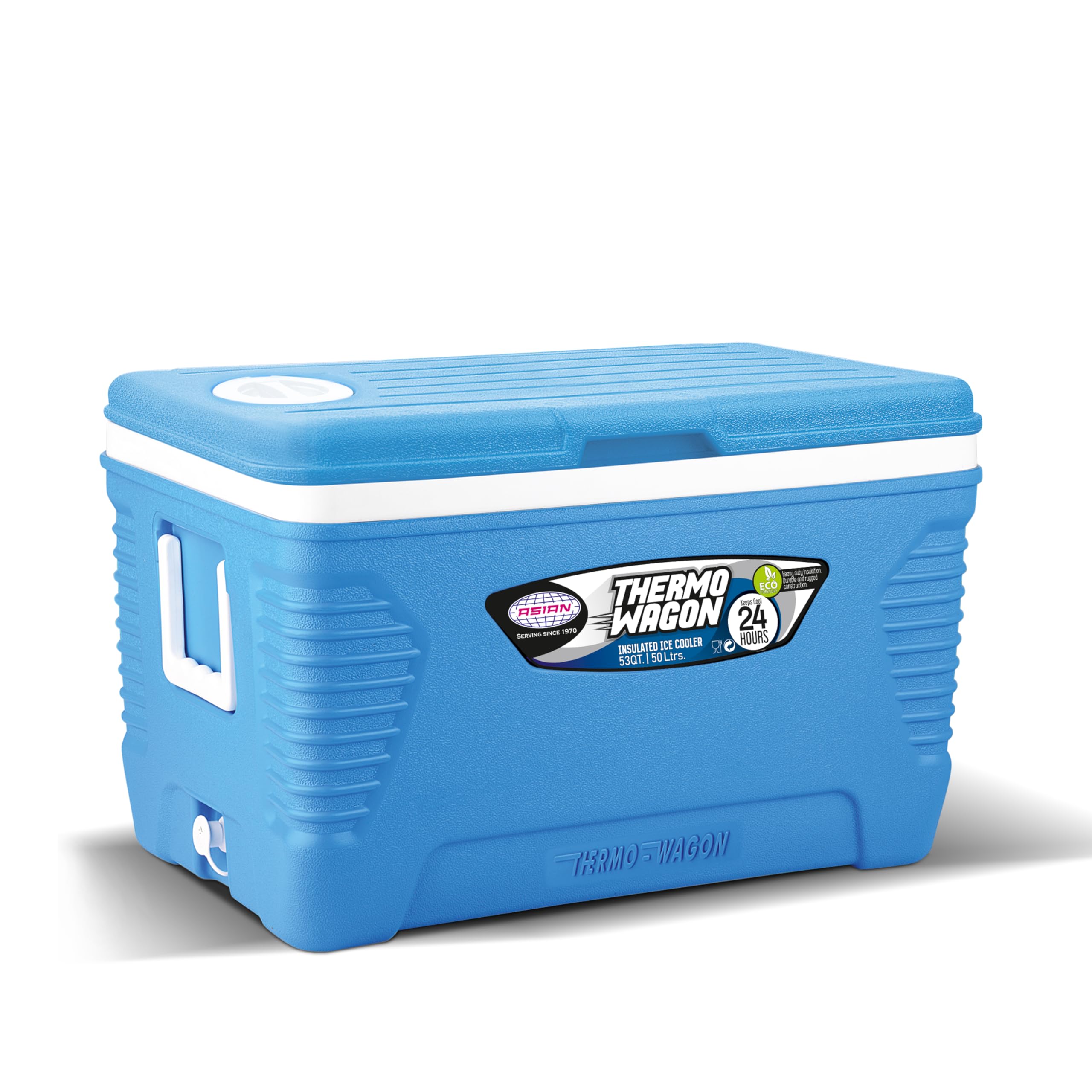 Asian Thermowagon 50 LTR | Insulated Ice Coolers for Drinks| Cold Drink Cans | Ice Cubes | Medical Purpose | Travel Tour |Standard Size for Party |Ice Cube Storage |Blue
