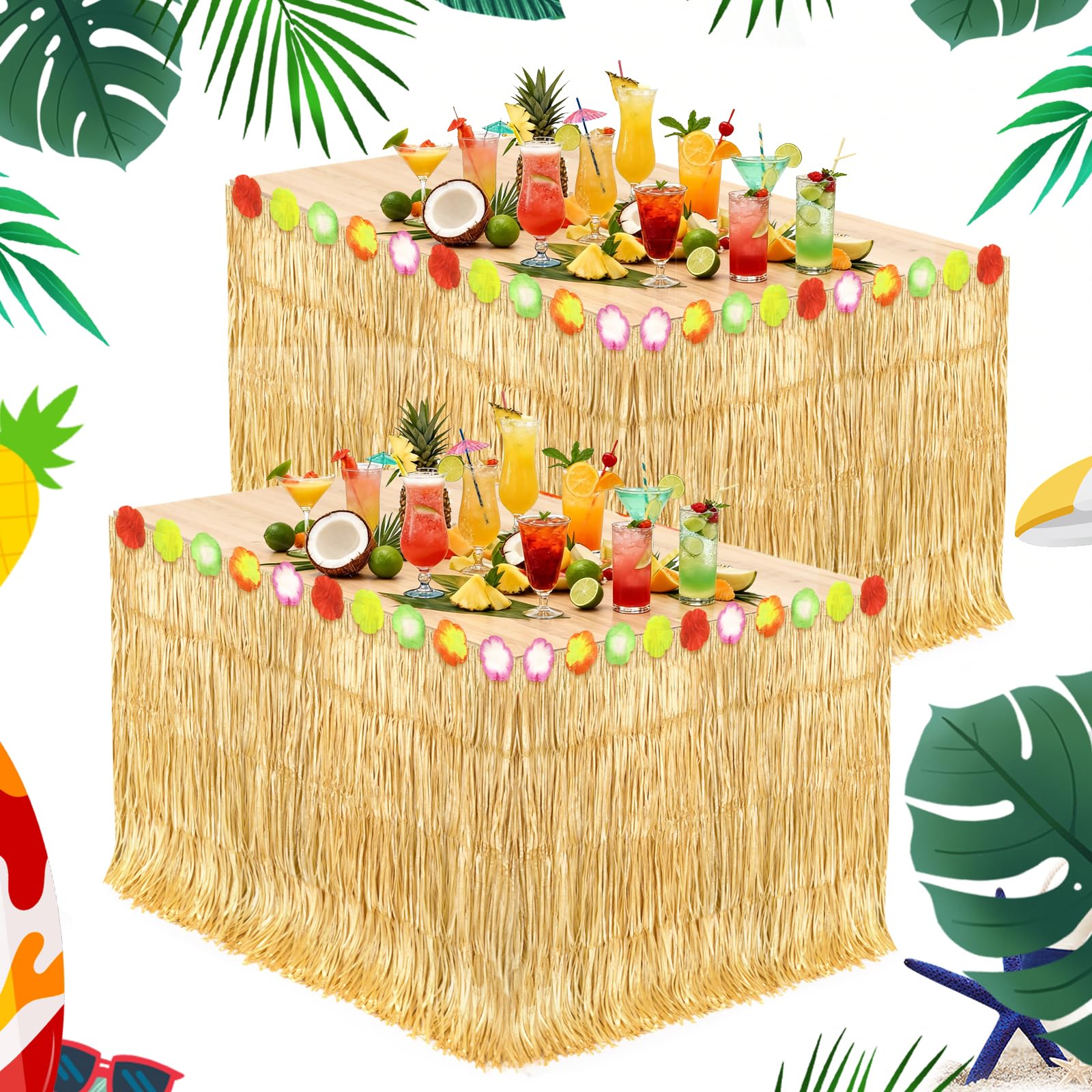 Photo 1 of Grestar Hawaiian Table Skirt - 2 Packs