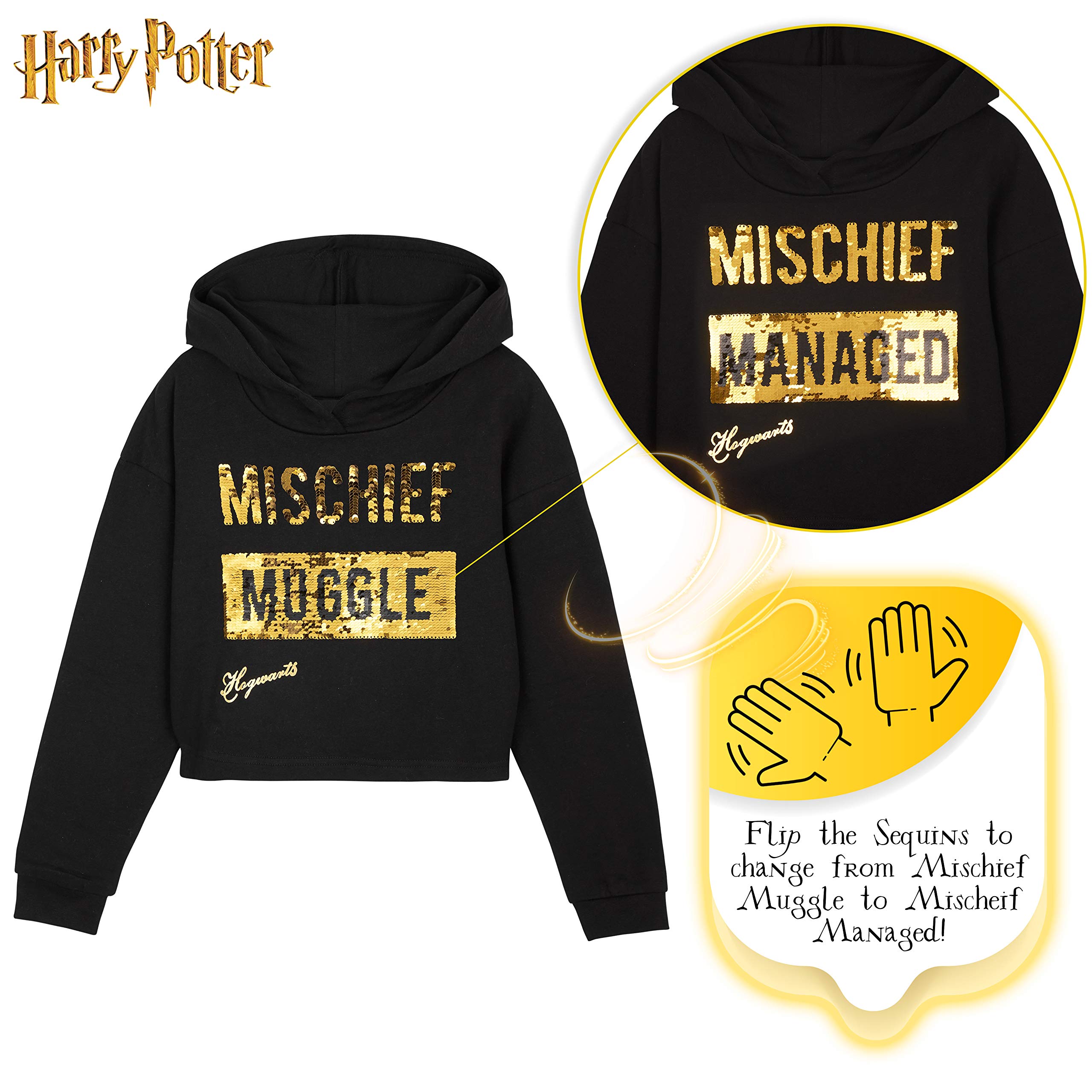 Harry Potter Felpa Corta con Cappuccio per Bambina E Ragazza E Leggings in Cotone 6-14 Anni, Abbigliamento Ufficiale, Magiche Idee Regalo