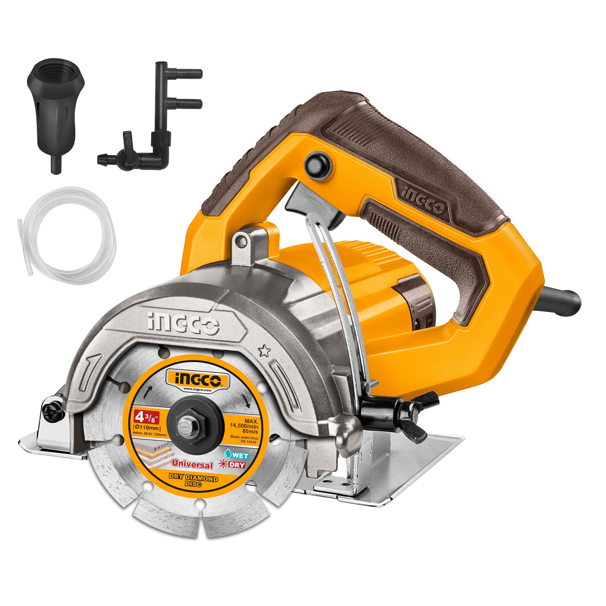 INGCO 1400W Corded Electric Marble Cutter 110mm, 13000RPM, Cutting Depth 34mm, Depth Adjustment For Marble/Tile/Stone-image-11