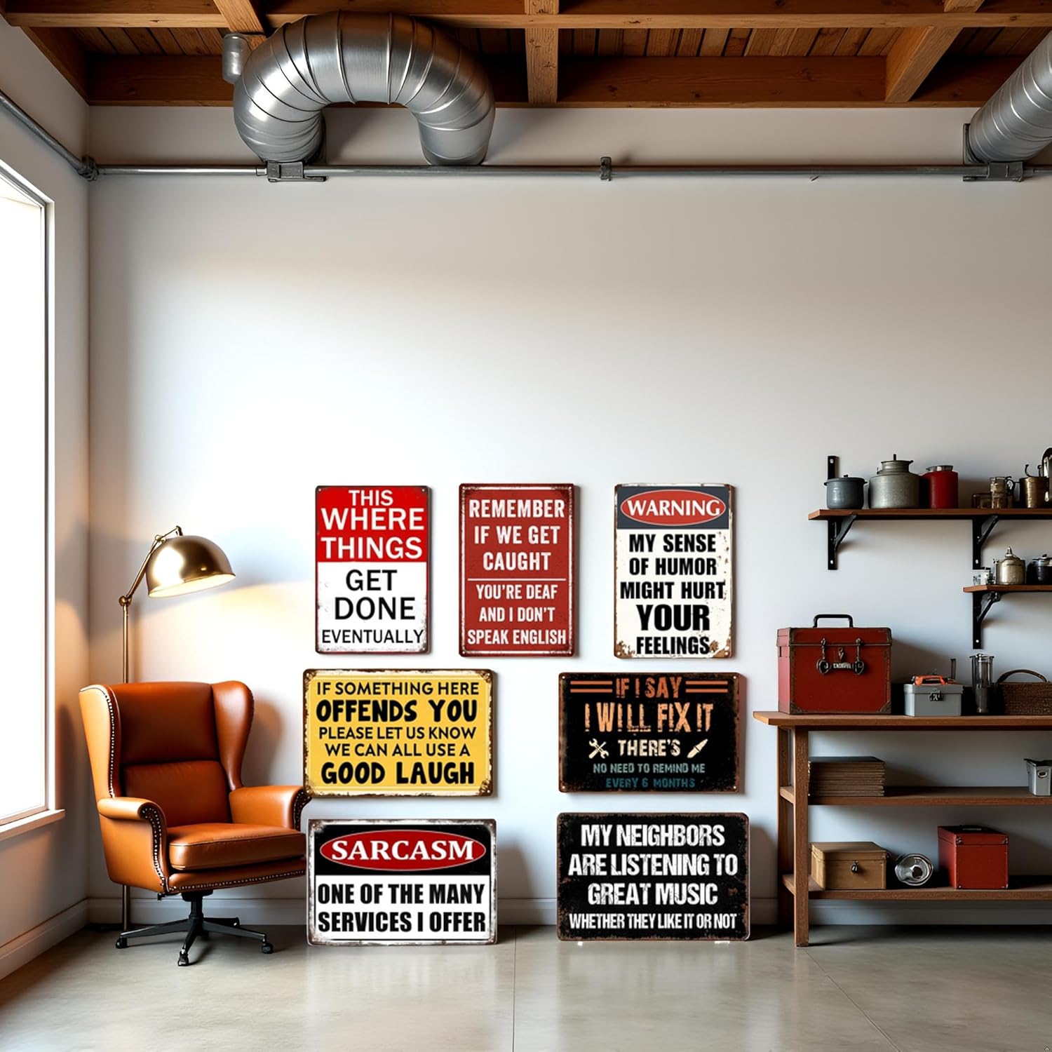 Man Cave Decor Funny Garage Signs For Men Vintage Metal Tin Sign Mancave Accessories Signs For Wall Art Garage Decor For Men Work Shop Accessories Basement Bar Sign For Home Bar 8x12 Inch - Image 6
