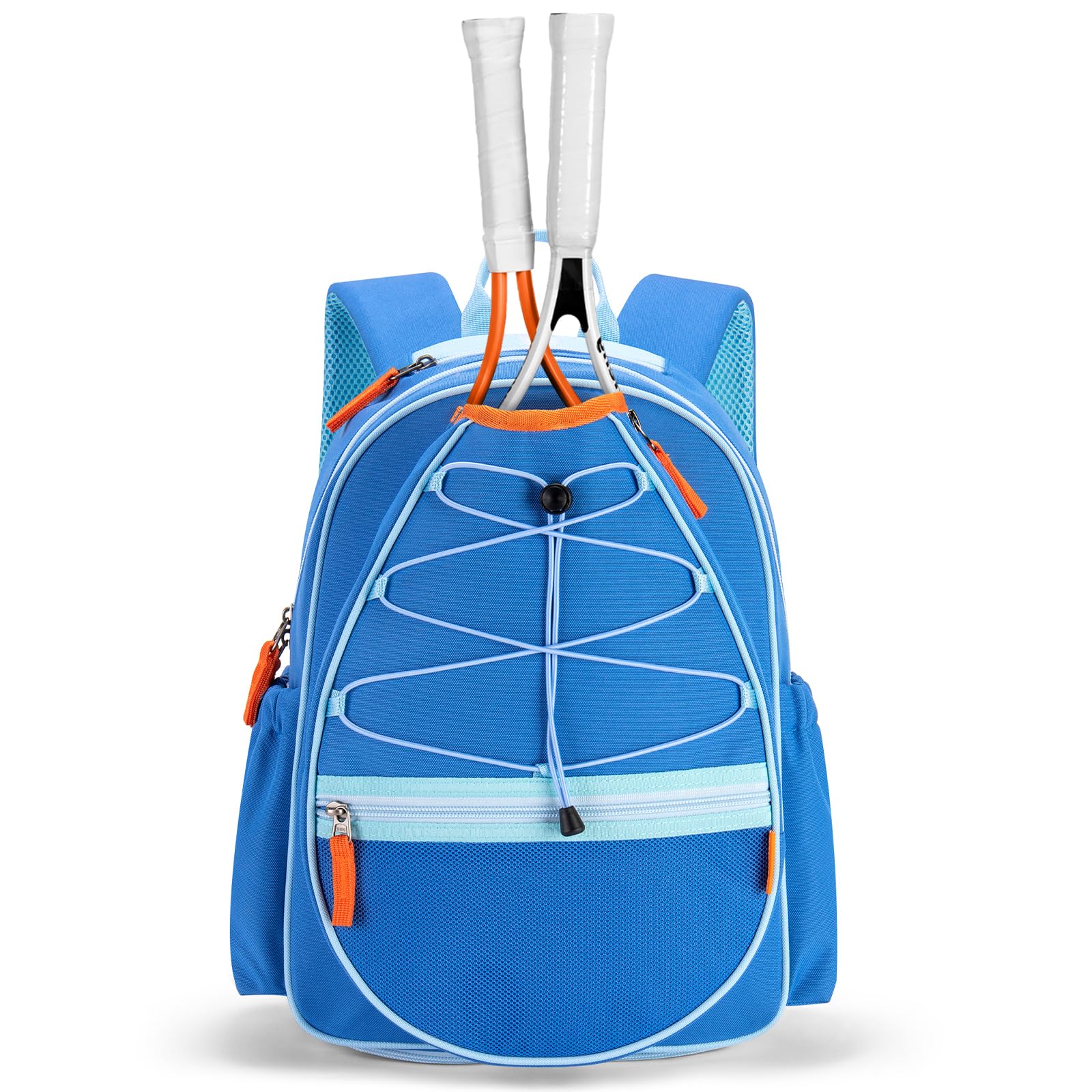 Kids Tennis Bag, 16 Inch Youth & Junior Tennis Backpack with Shoe Compartment, Holds 2 Ra…