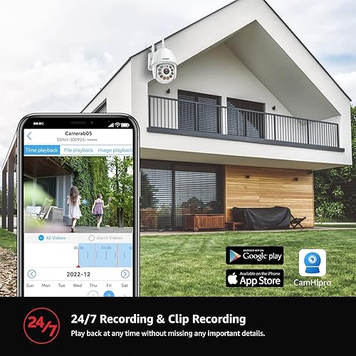 Miniatura 7 de BOAVISION Cámara de seguridad de 5MP al aire libre, cámara IP inalámbrica WiFi sistema de seguridad para el hogar vista de 360°, detección de Cámara