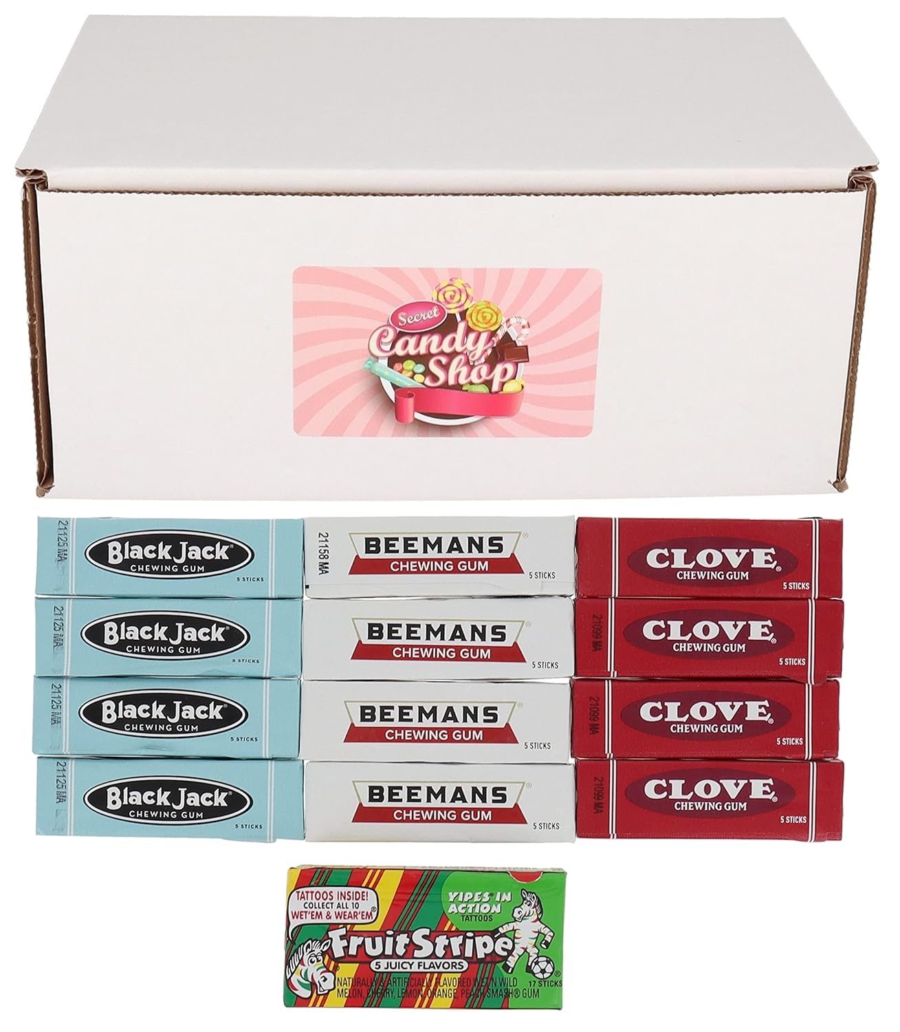 BlackJack Clove Beemans Chewing Gum Variety Pack (4 of