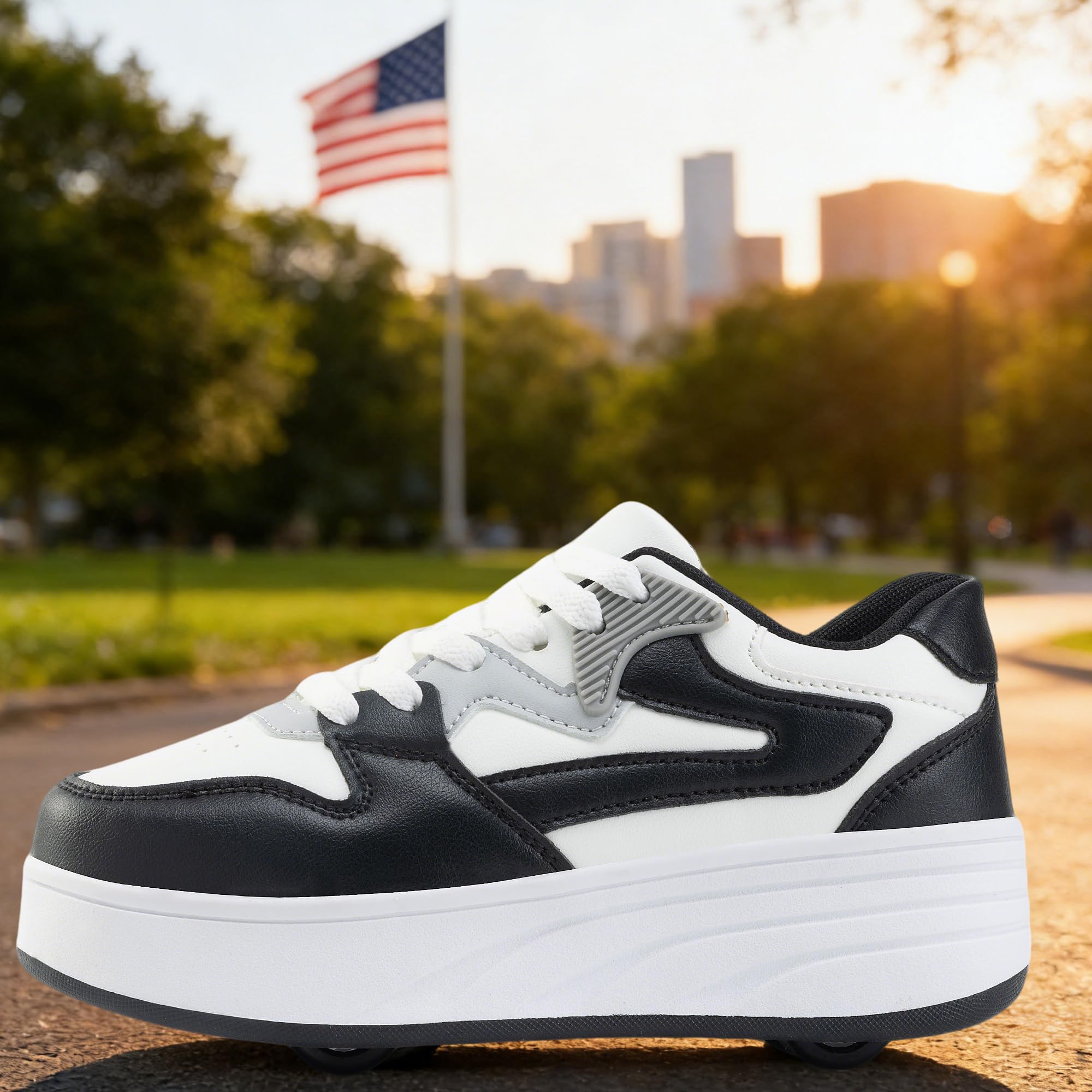 Scarpe da skate a rotelle per donne e ragazze, con ruote staccabili, adatte per Halloween, Natale, feste di compleanno