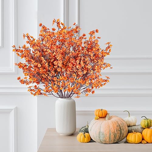 Vista 81 de Sggvecsy 15 piezas de flores artificiales de aliento de bebé, ramos de gypsophila a granel, flores de seda falsas de tacto real para el hogar, Negro