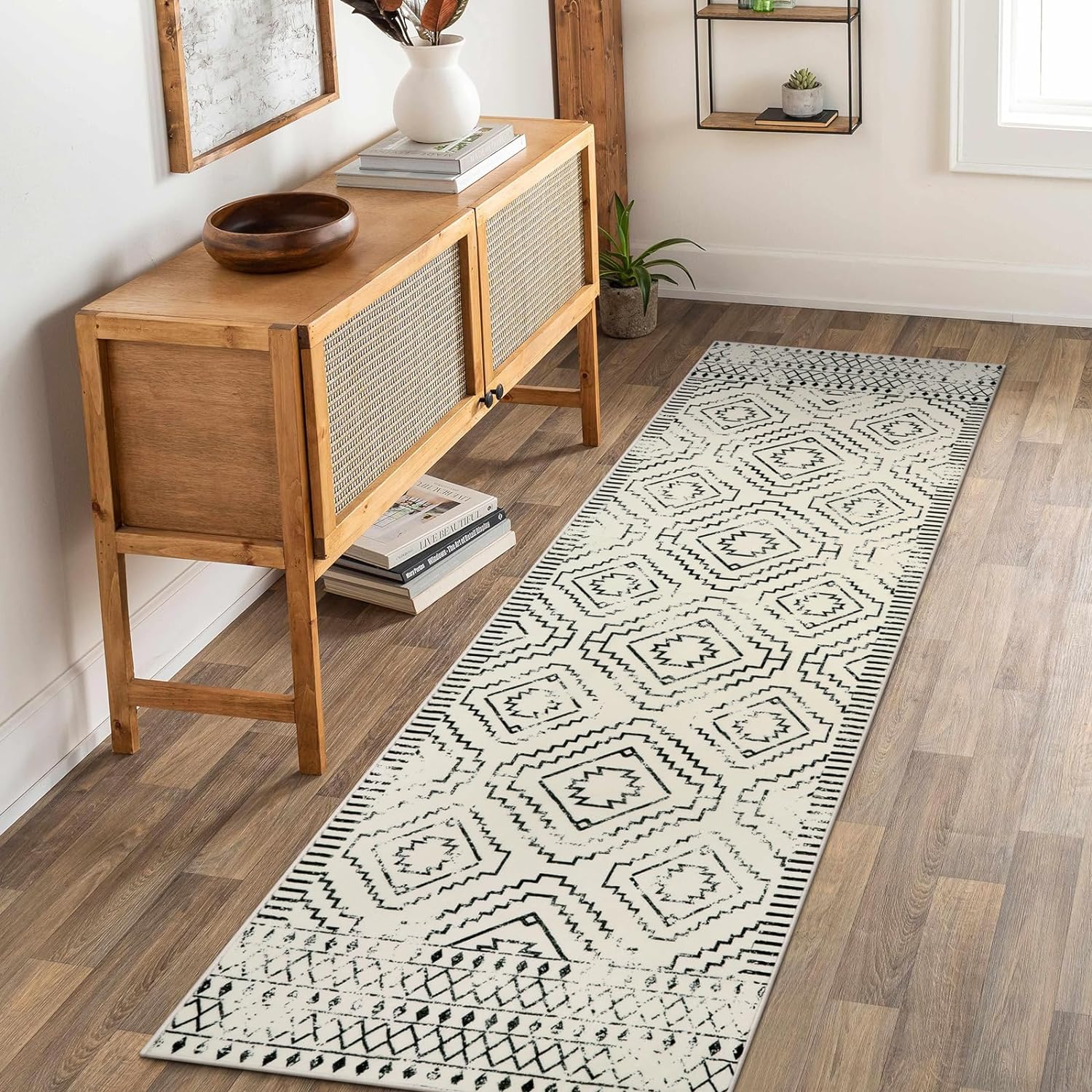 Wonnitar Moroccan Runner Rug,Washable 2'6"x8' Kitchen Runner Rug