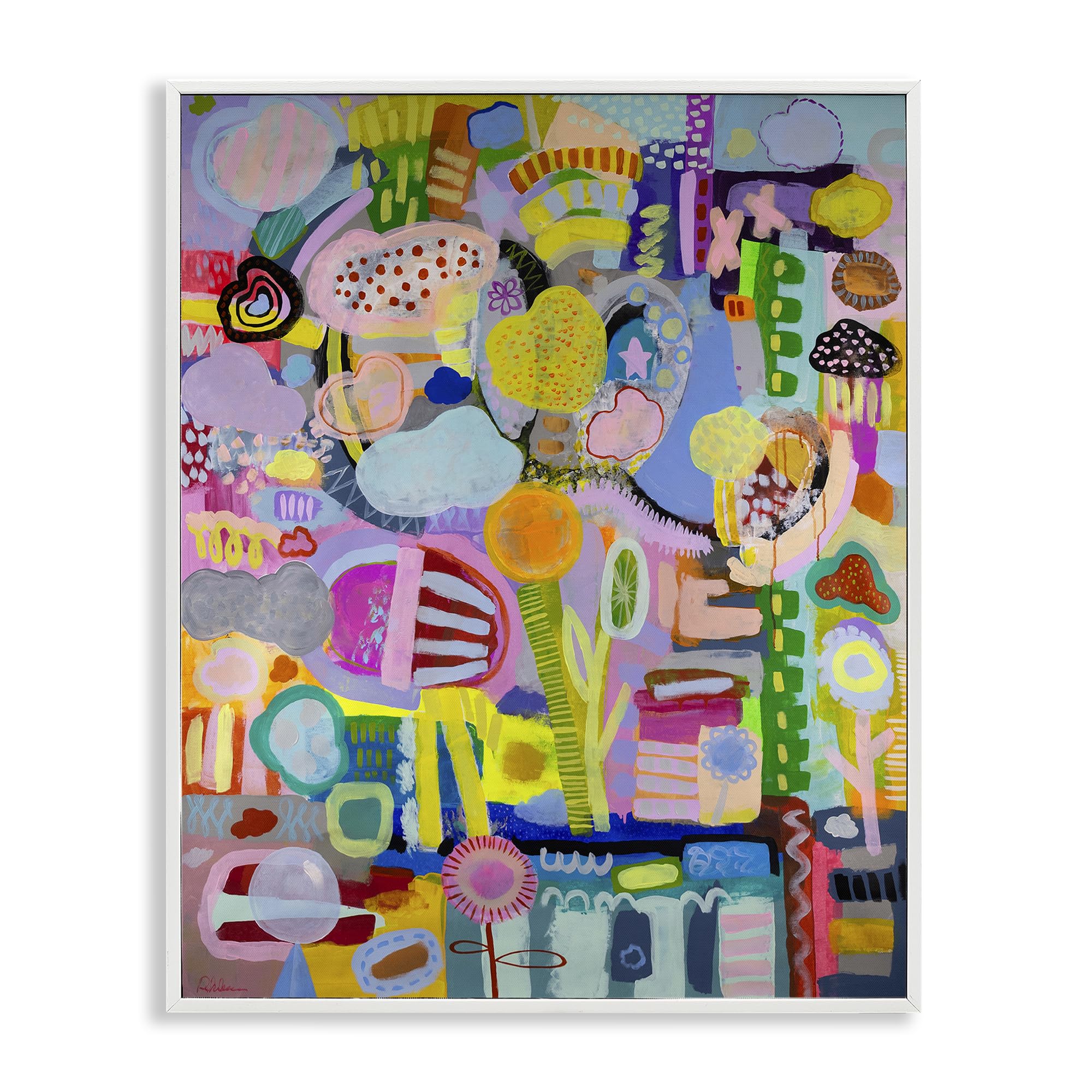 Whimsical Abstract Collage, 24 x 30 Inch Framed Giclée Print