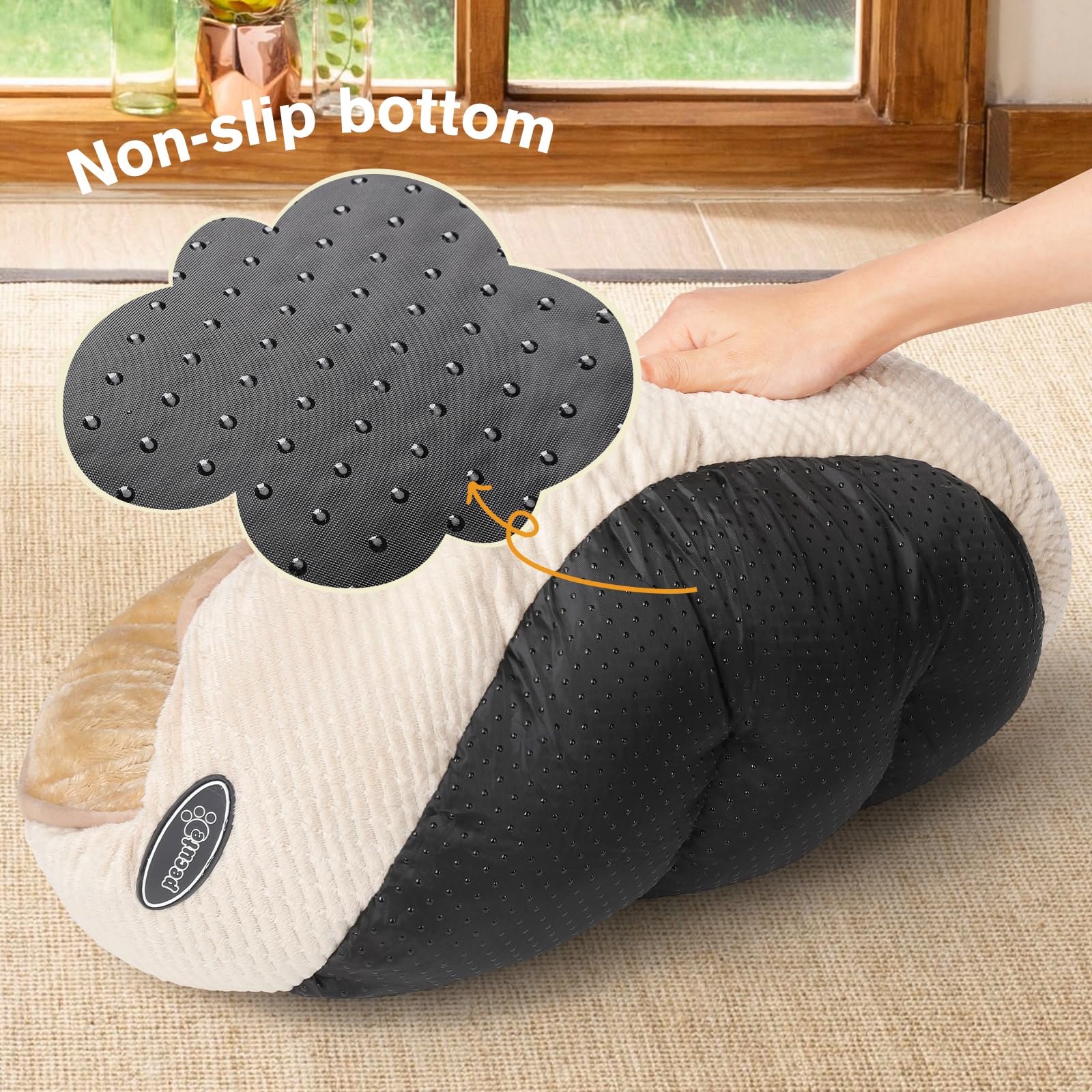 Pecute Cuccia per Gatti, Lettino per Animali Domestici a Ciambella,Lettino per Gatto, Lavabile in Lavatrice, Forma di Ciambella 45 cm, XS, Ideale per Gatti e Cani di Piccola Taglia