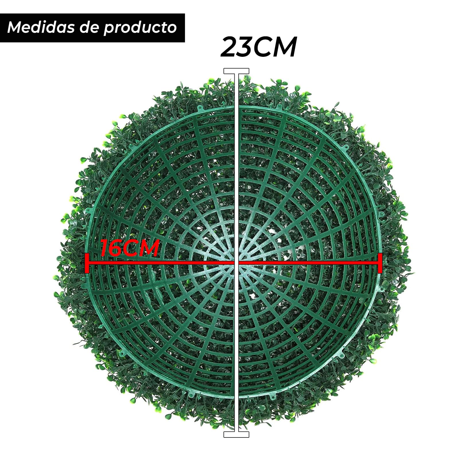 Bola de Césped Artificial, Bola de topiario de boj, Bola de Planta de plástico Verde con 5 tamaños para Espacios Interiores, jardín, decoración de Bodas y decoración del hogar (23CM)