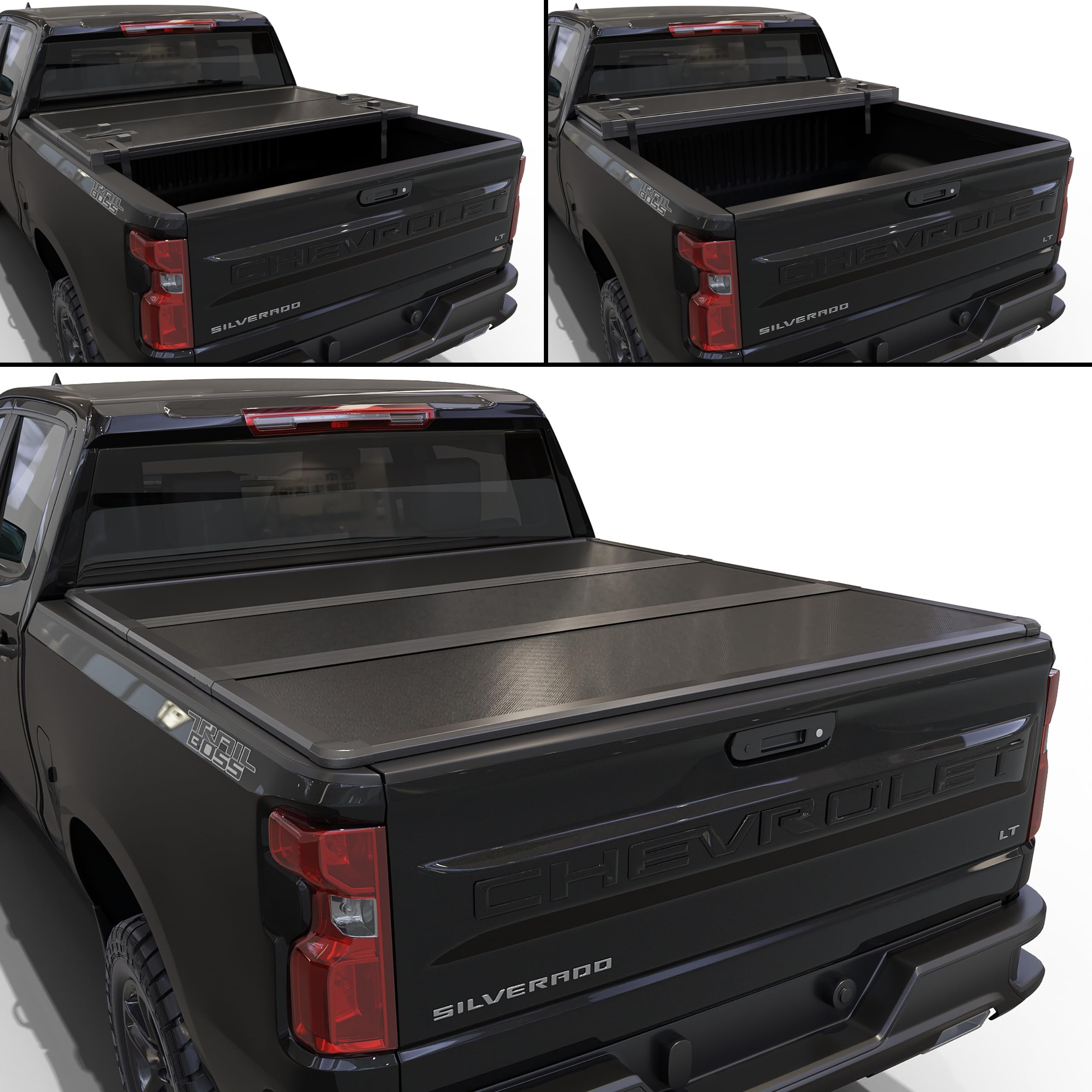 Calffree Hard Tri-Fold Truck Bed Tonneau Cover Compatible with 2019-2025 Chevy/GMC Silverado/Sierra, Works w/MultiPro/Flex Tailgate 6.7ft Bed (79.4