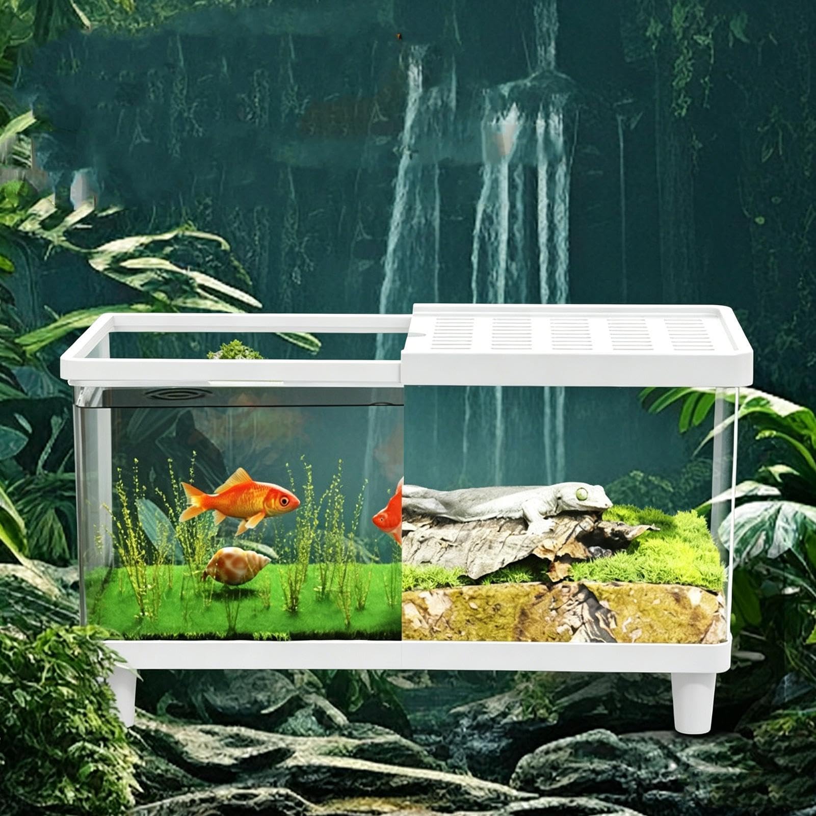Terrario In Acrilico - Contenitore Lucertole Antifuga-Ventilato - Gabbia Da E Recinto Per Rettili - Adatto A Granchio Eremita, Iguana, Tartaruga, Drago Barbuto, Lumaca, Camaleonte
