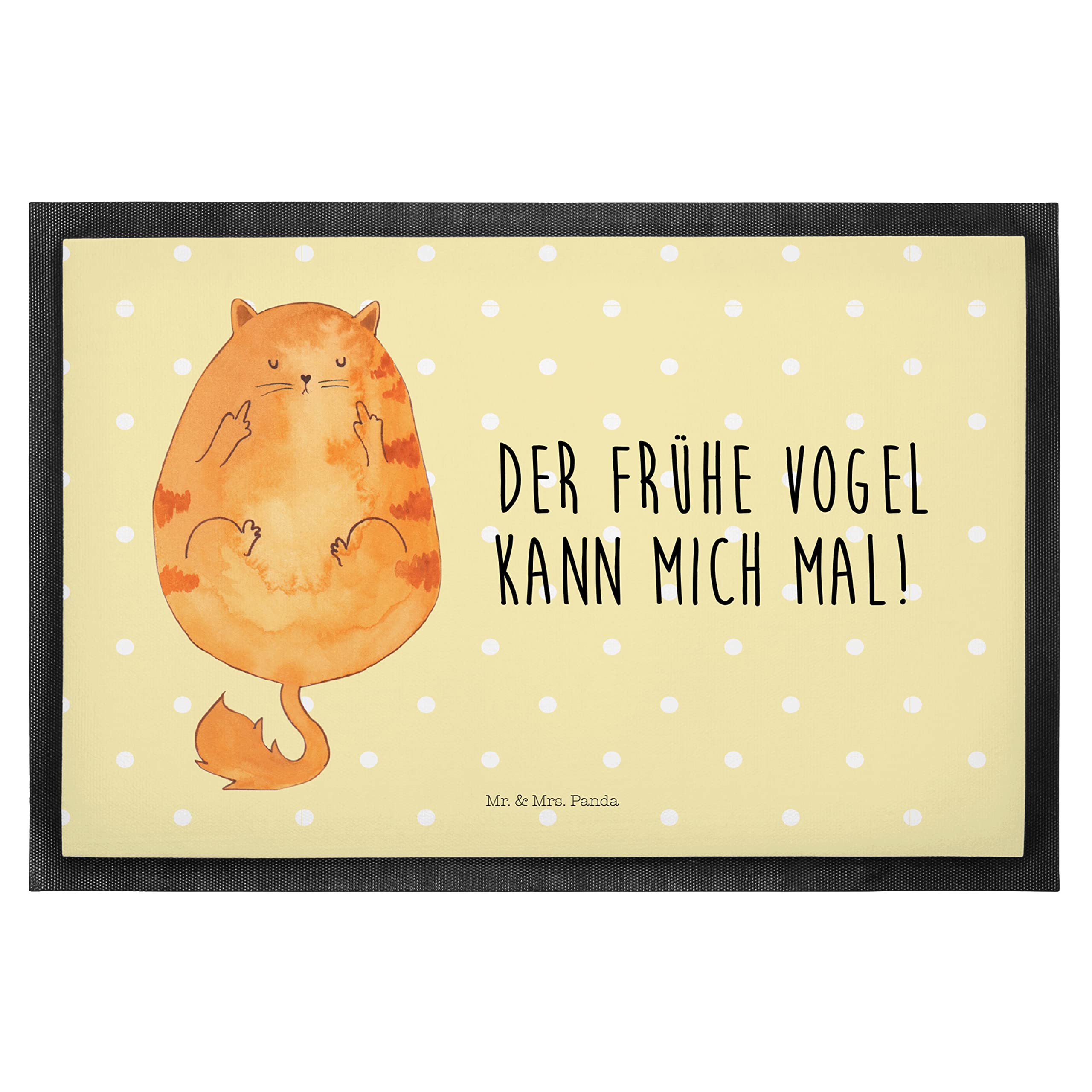 Mr. & Mrs. Panda 50 x 75 cm Fußmatte Katze Frühaufsteher - Geschenk, Kater, Türvorleger, Katzenliebhaber, Katzenmotiv, Fußmatten, Fußmatte waschbar,