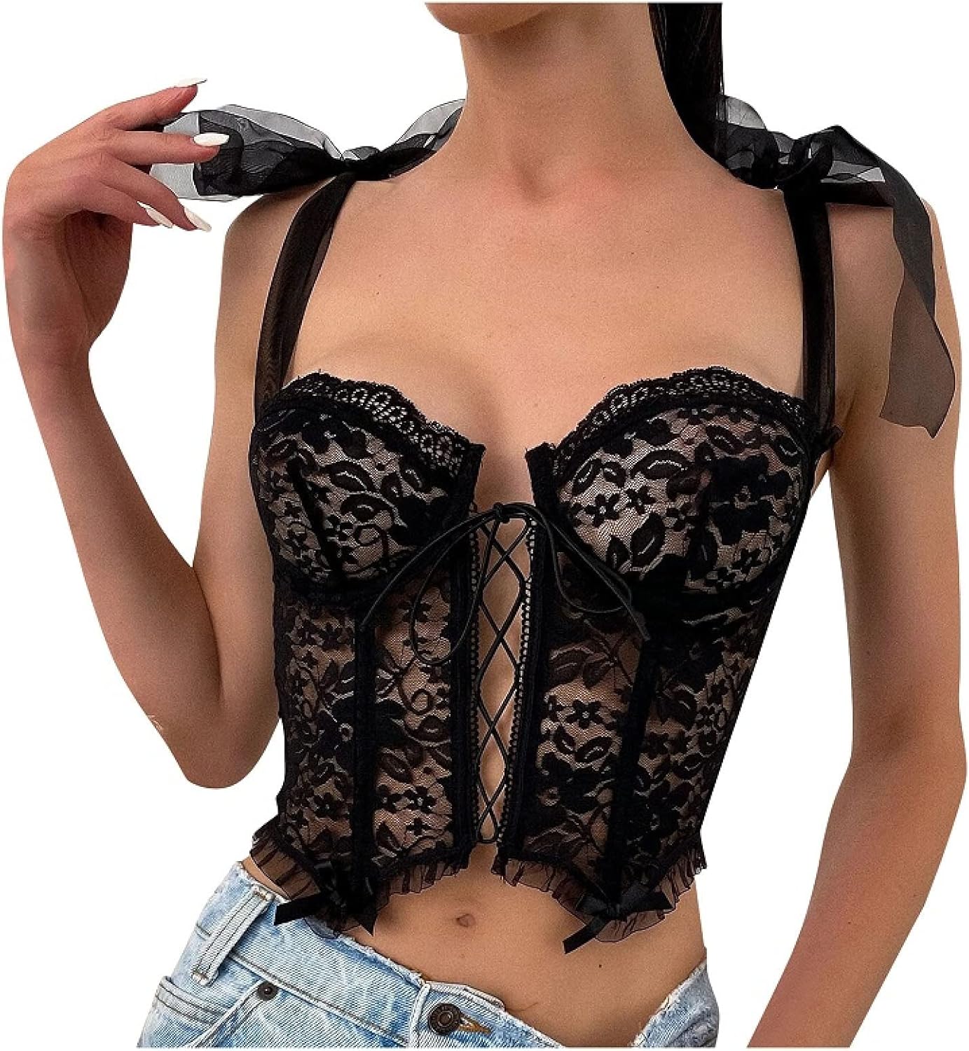 Lingerie Nightwear Hollow Out Steel Ring Bra Underwear Costumes Bandage Strap Vest