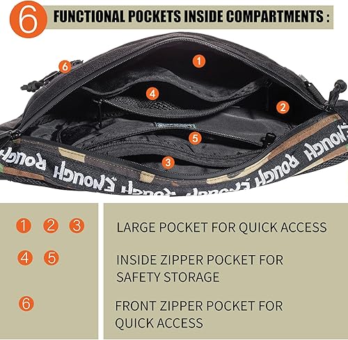 Miniatura 5 de Rough Enough - Cangurera táctica para hombre, diseño de Cordura, talla L