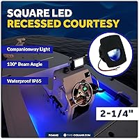 Vista 2 de Five Oceans - Luz LED de pasadizo para embarcación, luces LED azules de cortesía marinas, cuadradas para interior de barco, cubierta, cabina
