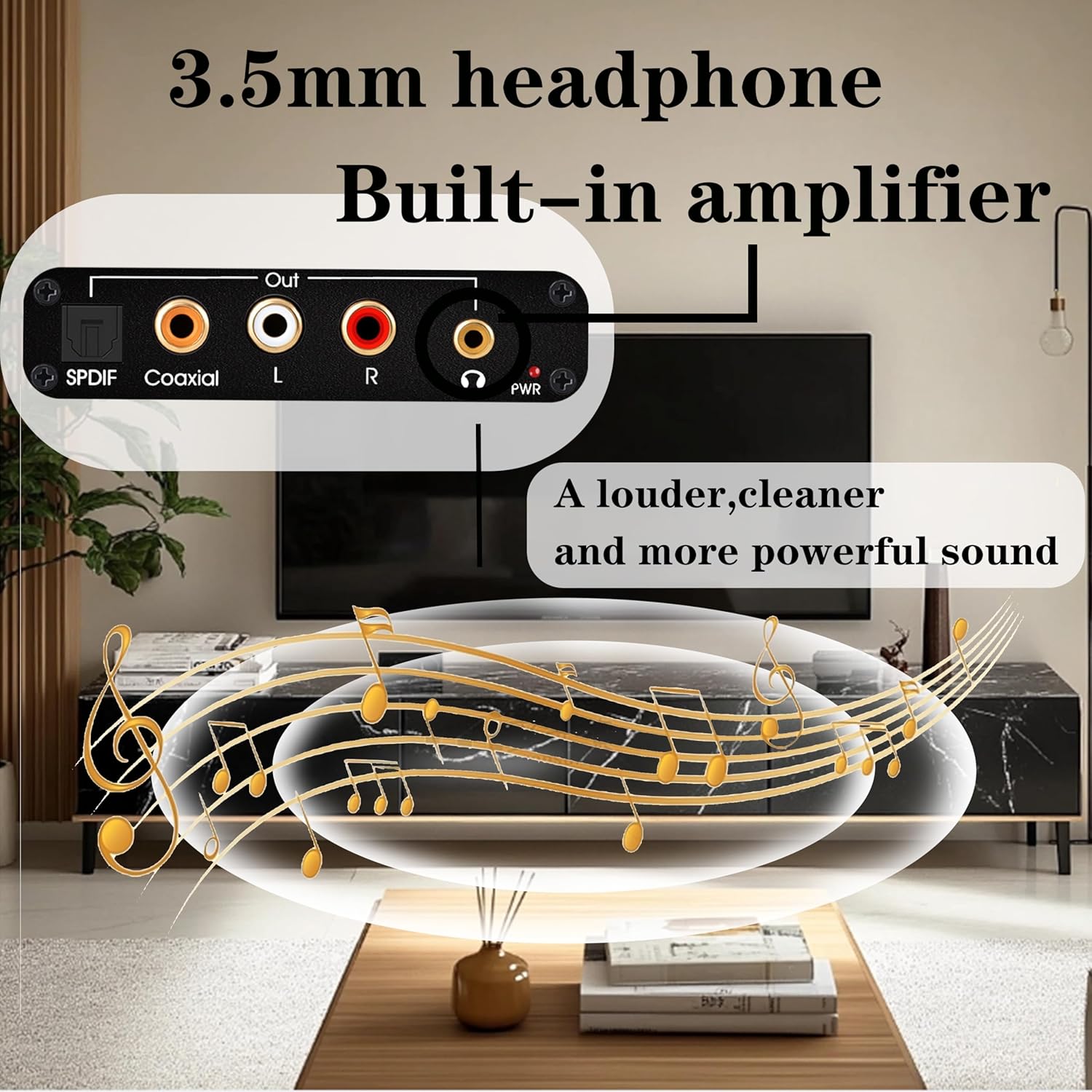 HDMI ARC Audio Extractor, Optical to RCA DAC (Digital to Analog) Convertor, Toslink/SPDIF/Fiber/Coaxial to 3.5mm Headphone Jack Adapter, 192Khz SR, for PS4+/TV/AMP/Soundbar Output
